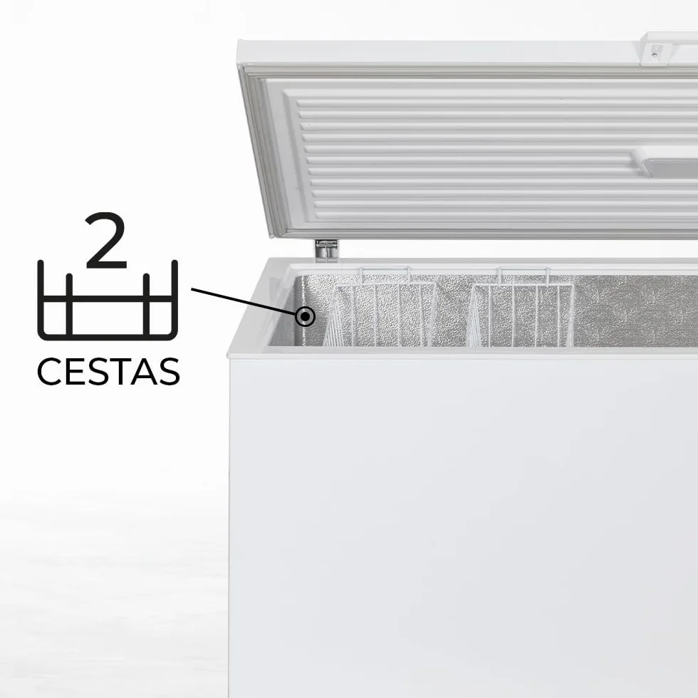 Aspes Congelador horizontal Blanco ACH6200EDC. Capacidad 600 Litros, Dual Cooling, 2 Cestas, Bajo nivel Sonoro, Eficiencia Energética Clase C