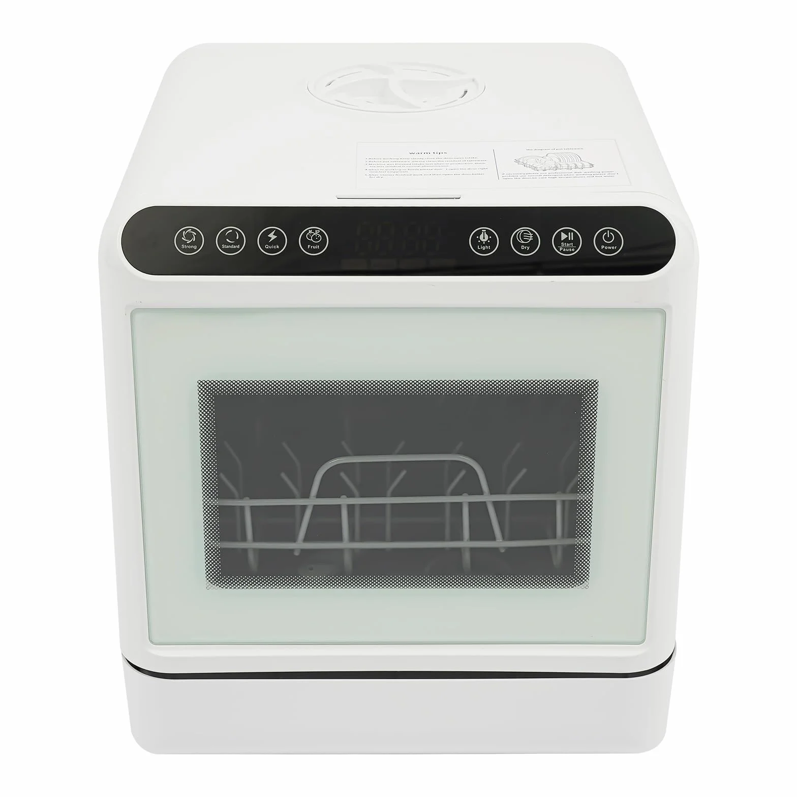 Mini lavavajillas de mesa,Lavavajillas con 4 modos de lavado,Control táctil,Luz LED incorporada,Secado por ciclo de aire caliente,Almacenamiento antibacteriano