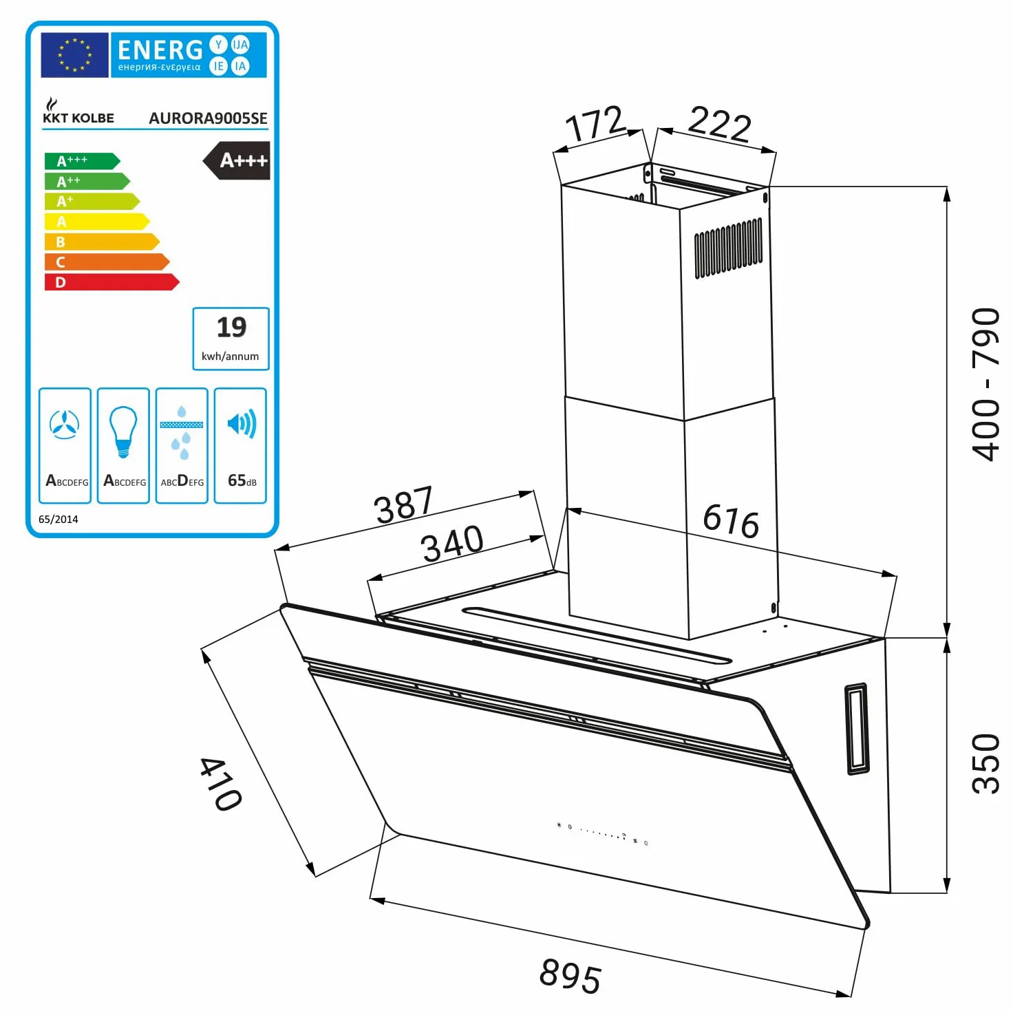 KKT KOLBE A+++ Campana extractora de 90 cm 782 cbm/h de recirculación, sin cabeza, campana de pared, color negro, plata, acero inoxidable, cristal, automática, aplicación WiFi inteligente, sensor