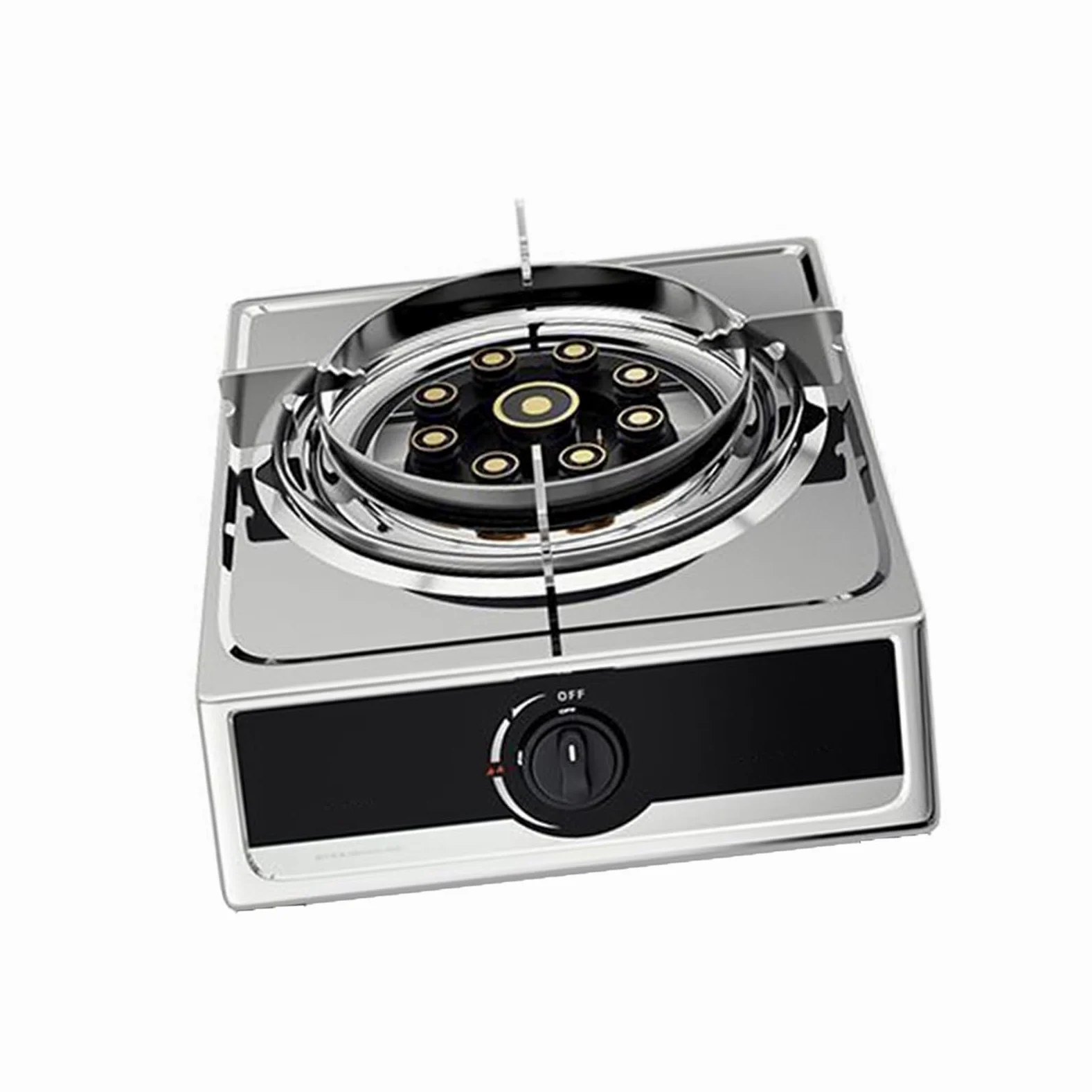 THEGA Cocina De Gas Un Solo Quemador, Estufa Conversión 5.0 KW, Reguladores Acero Inoxidable para Catering En Interiores, con Protección contra Llamas, para Cocinas Domésticas(NG)