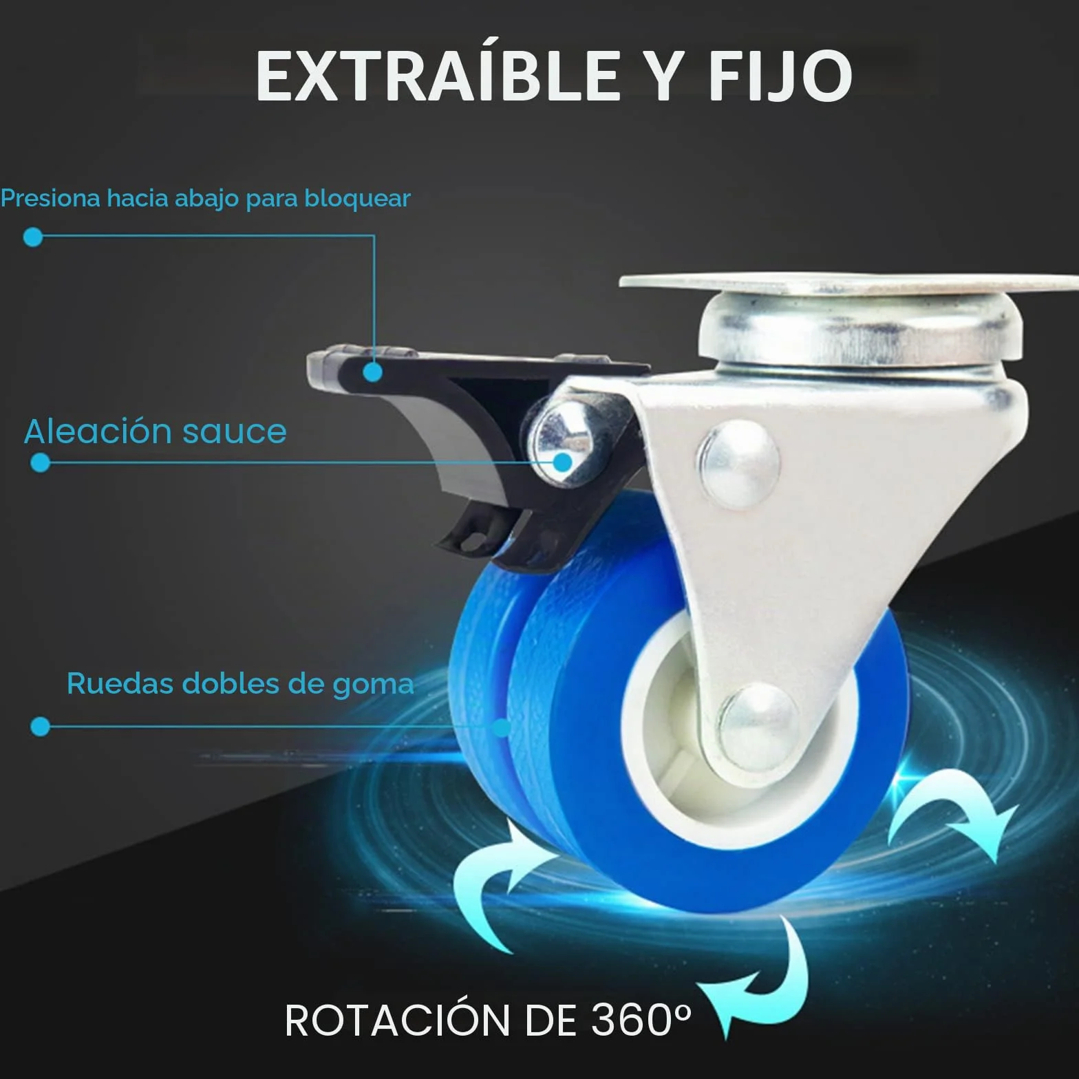 Base extraíble para lavadora, base ajustable de 41 a 64 cm, para secadora, frigorífico, alta resistencia, amortiguador y reducción de ruido [clase energética A+++] (4 patas y 4 ruedas)
