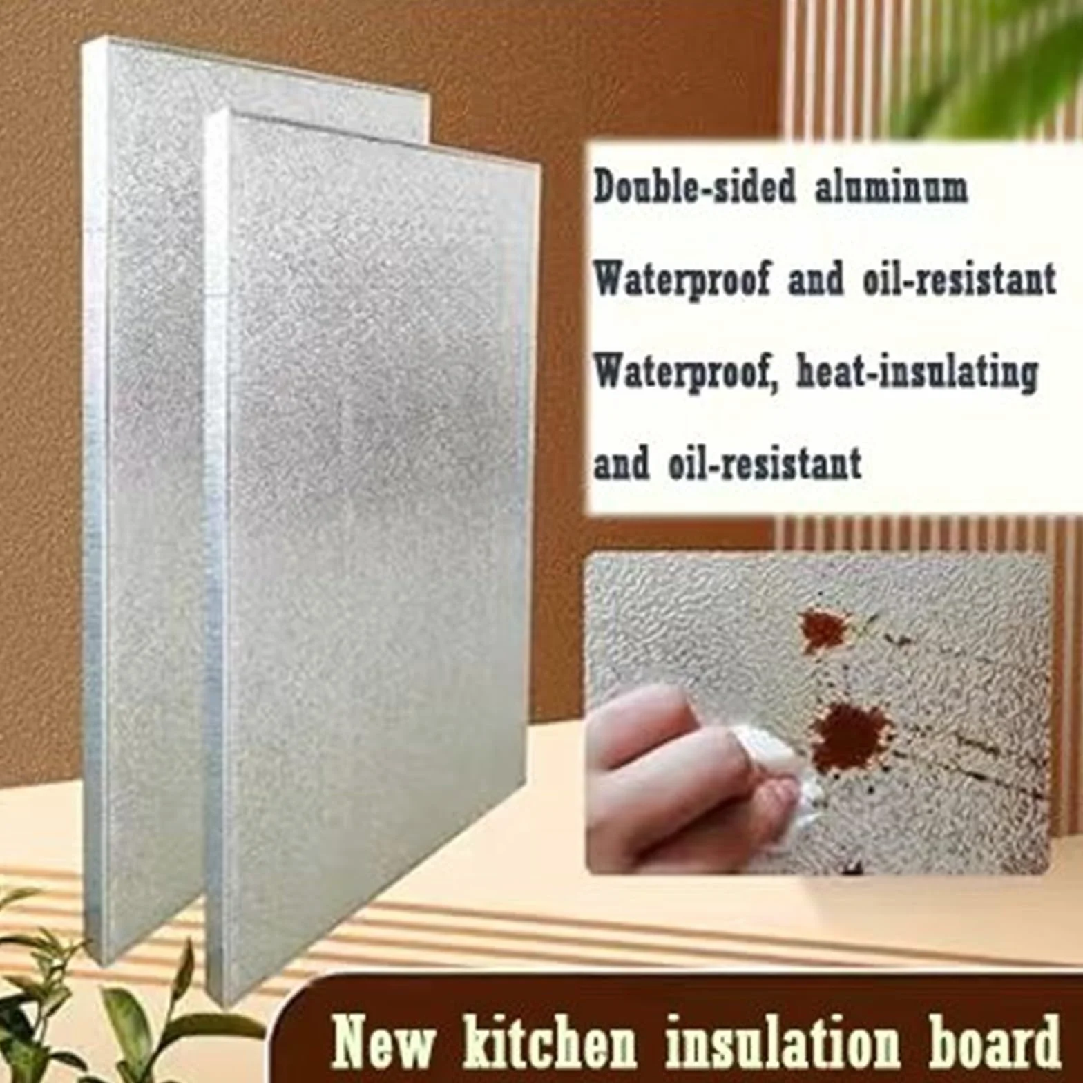 Genérico Panel magnético de protección térmica para refrigerador y Estufa de Gas de Cocina, Panel Aislante para Pared Junto a Estufa de leña, Ideal para quemadores de Gas y áreas de cocción (40" de l