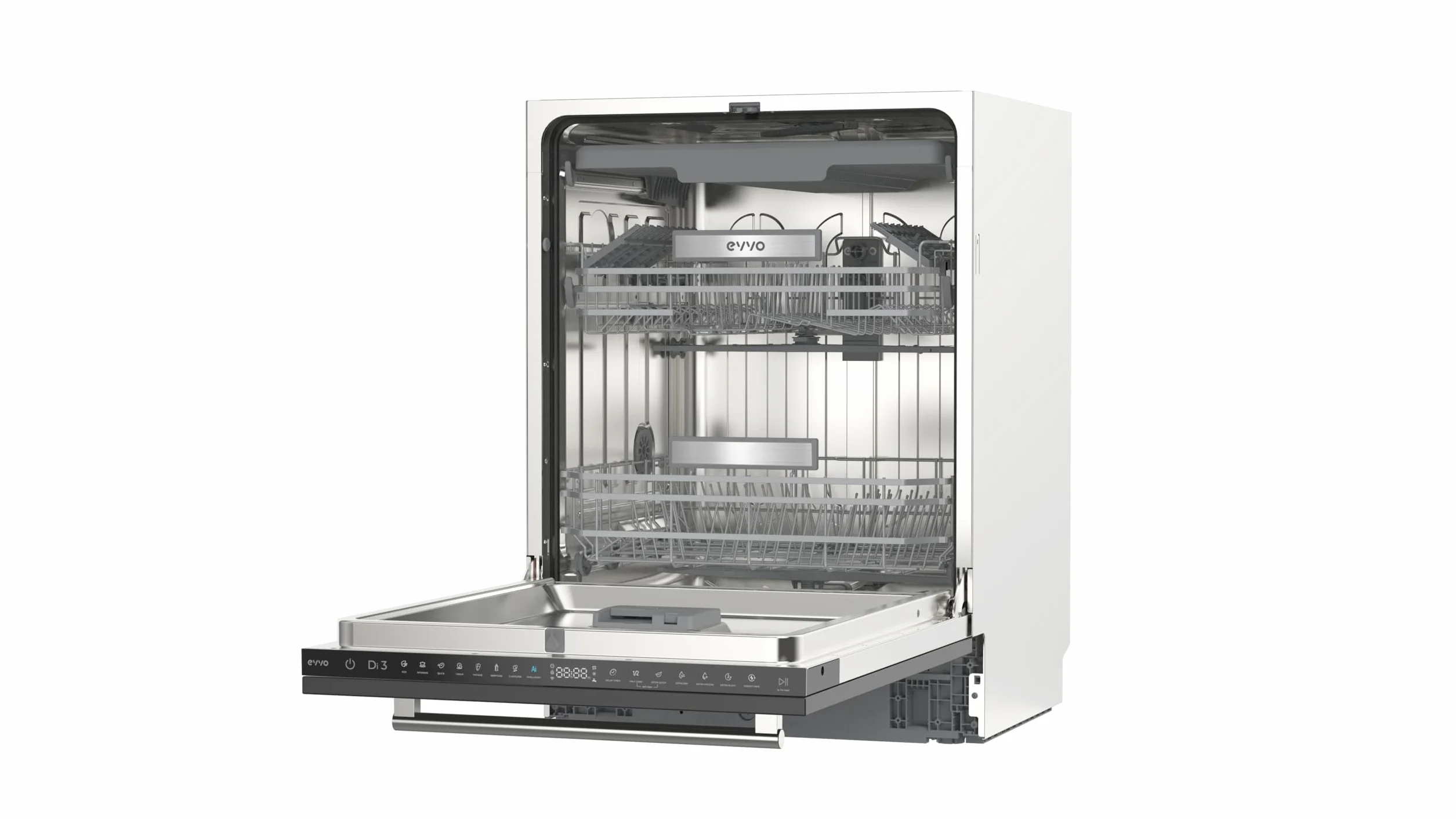 Lavavajillas Integrable 60 cm - 14 Cubiertos, 49 dB, Apertura Automática, Media Carga, 6 Programas, Lavavajillas Integrable 60 cm Panelable para Cocina Moderna (Clase Energética C)