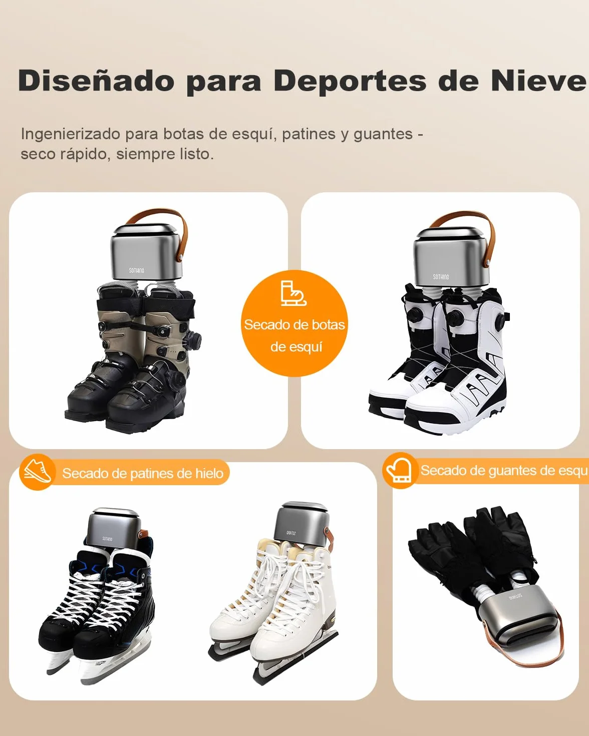 SOTHING Secador de Zapatos Eléctrico con Ozono: Pantalla Digital, 3 Niveles de Calor, Temporizador 1-9H, Tubos Telescópicos 30 cm para Zapatos, Botas y Guantes Deportivos