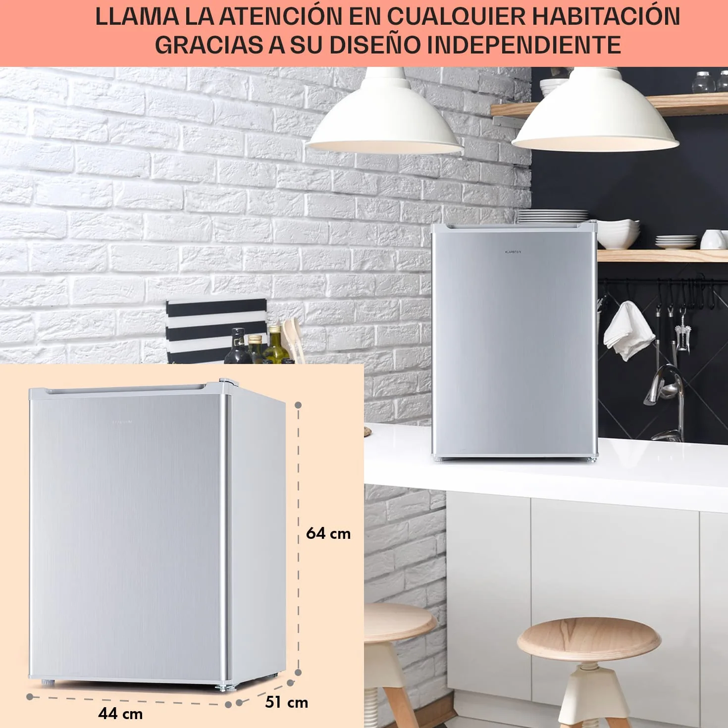Klarstein Nevera Pequeña 67L para Refrescos y Cerveza con 4L Congelador, Mini Nevera Cristal, Minibar Silencioso, Enfriador de Vino, Interior/Exterior, Frigorificos Estantes Extraíbles