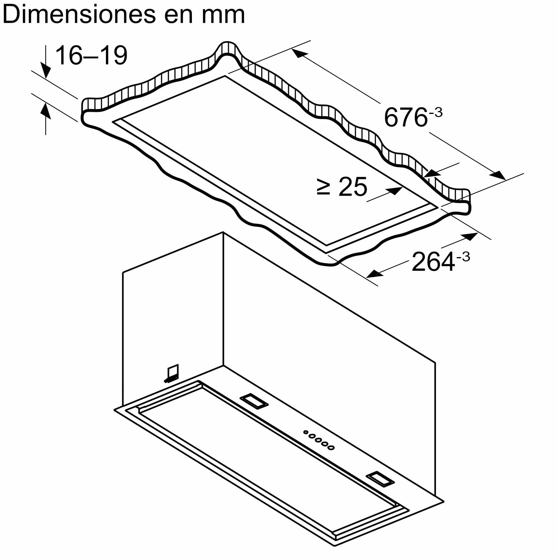 Balay 3BF377EX Módulo de integración LED 3 velocidades función intensiva Filtros acero lavables acero inoxidable