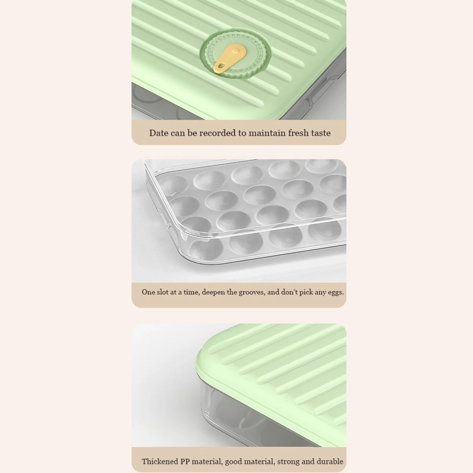 Caja de Almacenamiento de Huevos de 24 Rejillas,Soporte para Huevos para refrigerador,Almacenamiento de Huevos para encimera,Organizador de Huevos,Dispensador de Huevos para refrigerador