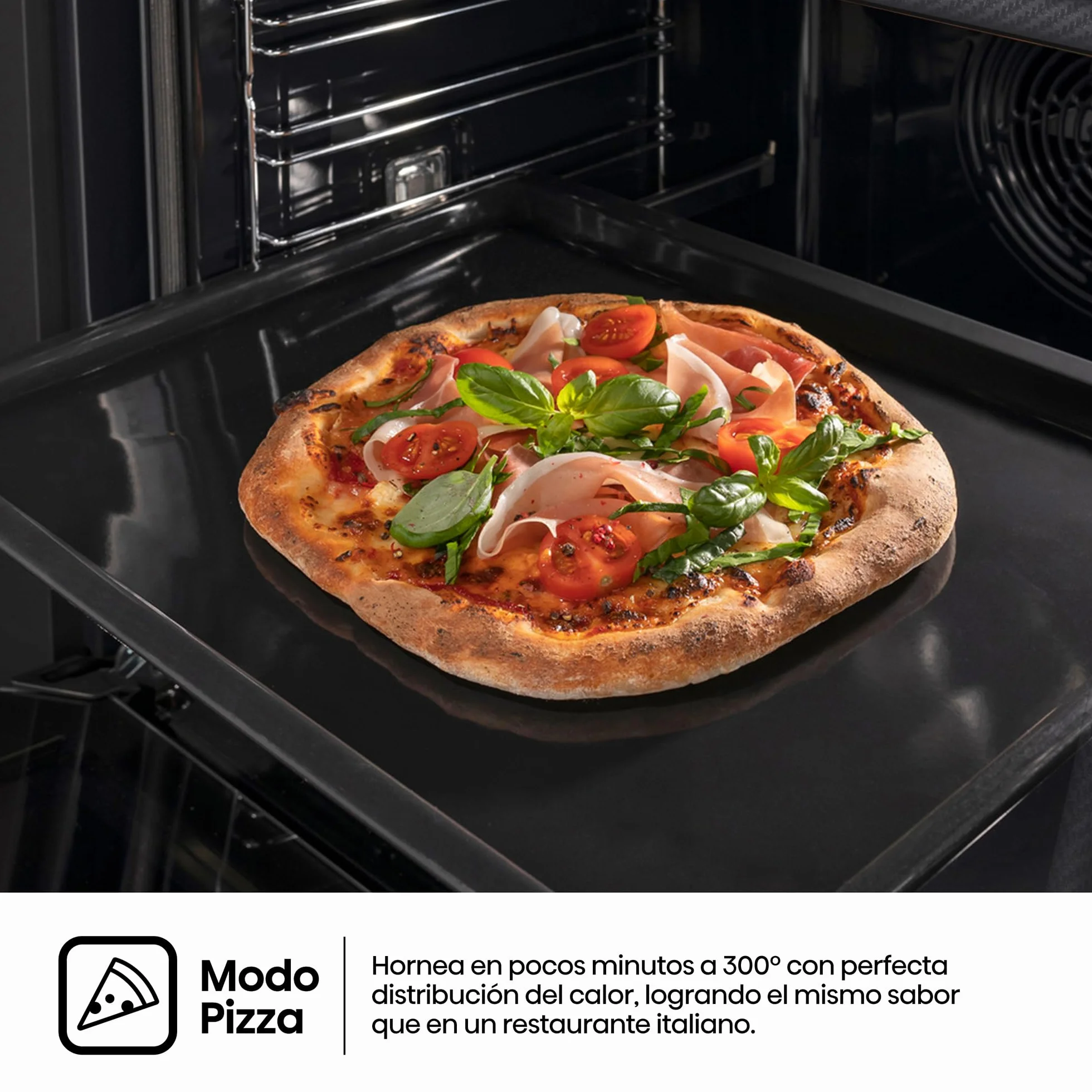 Hisense BI64216EPX - Horno Multifunción Pirolítico, Clase A++, 78L, Fondo 57cm, Guía Telescópica, Calentamiento Rápido, Apertura Y Cierre Suave de Puerta, Air Fry, Modo Pizza, Modo Congelados, Inox
