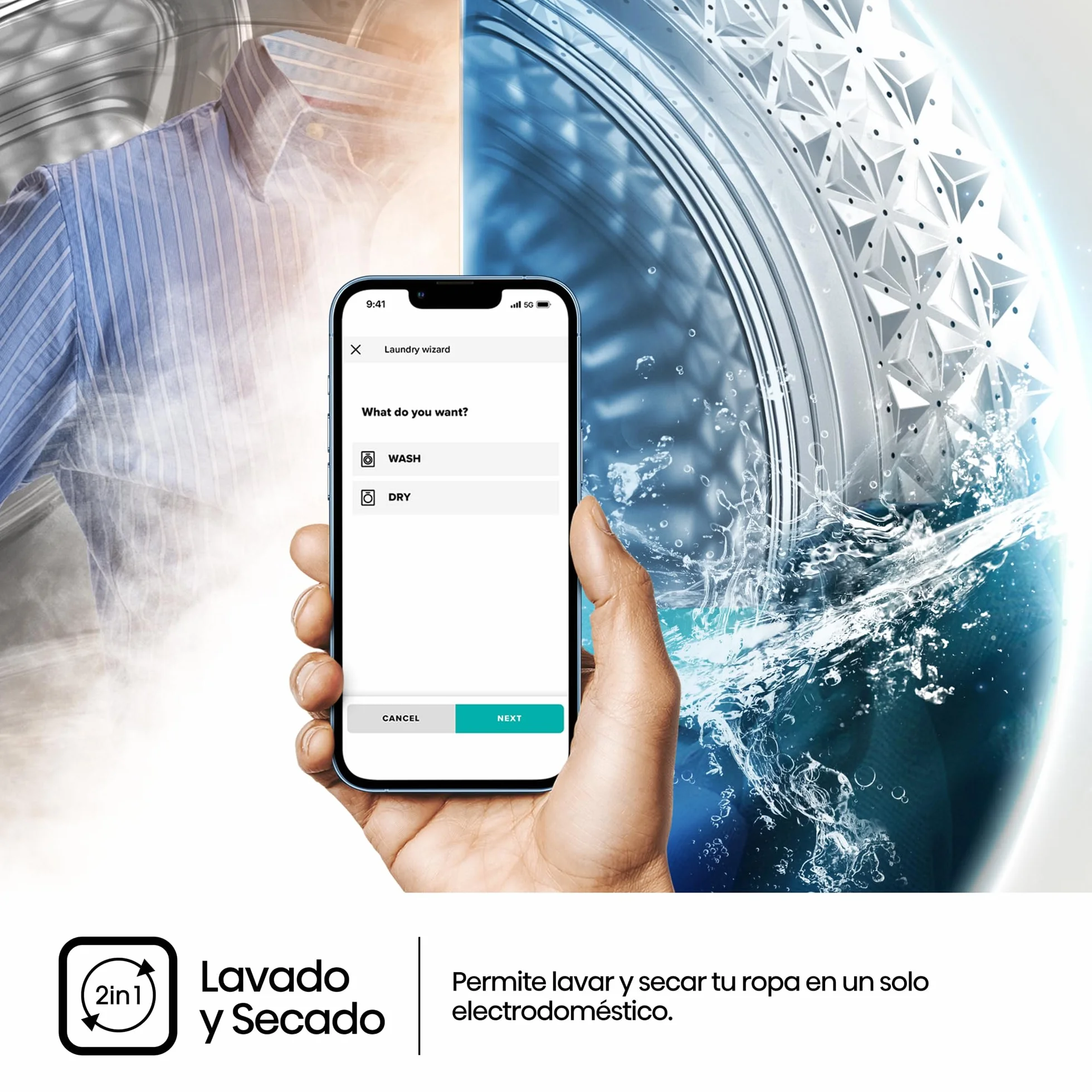 Hisense Lavadora Secadora 9/6Kg 1400 RPM 60cm 15 Programas Inverter Serie 3S