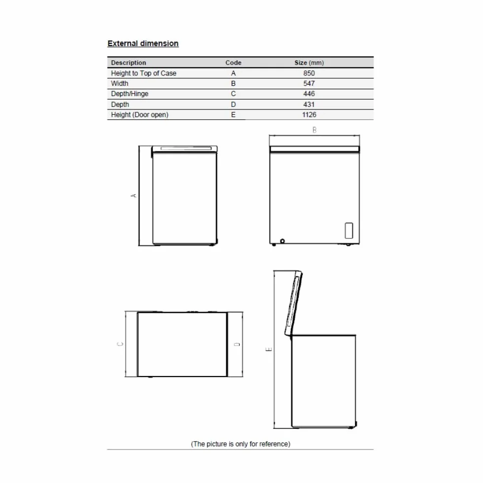 Wonder Congelador Horizontal Blanco WCH1001EDC. Capacidad 99 Litros, Dual Cooling, 1 Cesta, Bajo Nivel Sonoro, Eficiencia Energética Clase E