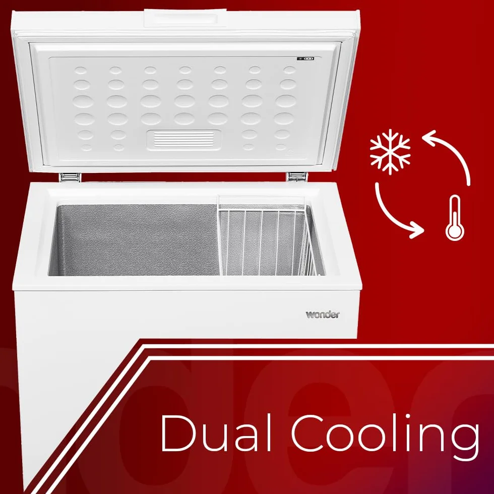 Wonder Congelador Horizontal Blanco WCH1501EDC. Capacidad 142 Litros, Dual Cooling, 1 Cesta, Bajo Nivel Sonoro, Eficiencia Energética Clase E