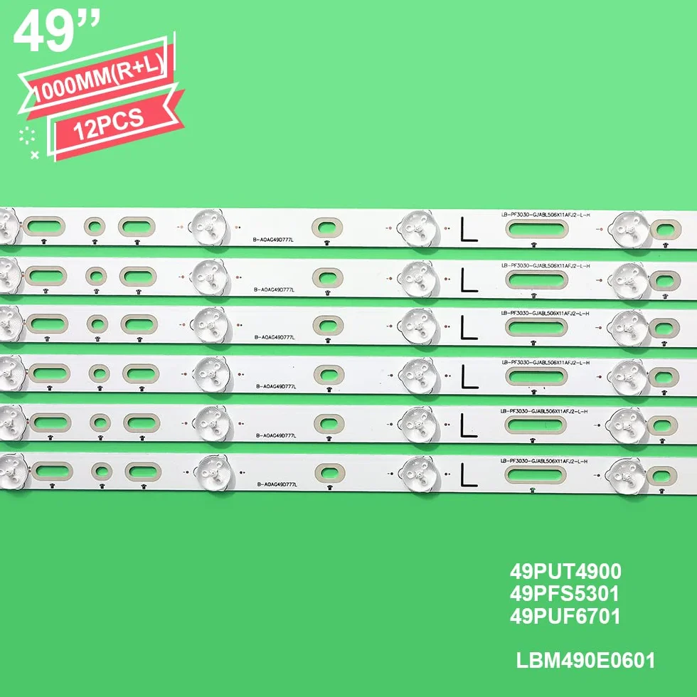 Tira de for iluminación Trasera 11 lámpara for 49PUF6701/T3 49PFS5301/12 49PUH4900/88 EVTLBM490E0501-AJ-3(L) 49PUK4900/12 TPT490U2-EQYSHM.G