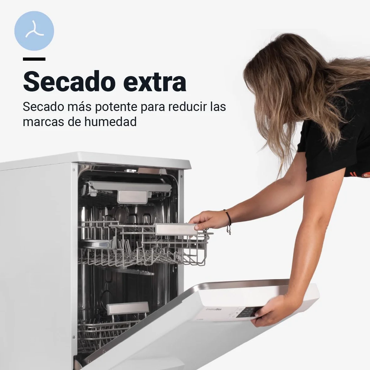 UNIVERSALBLUE Lavavajillas Blanco Digital 45 cm | Lavaplatos Programable Libre Instalación con 8 Programas | Máquina de Lavado con Inicio Diferido | Silencioso | ENVIO + SUBIDA A PLANTA GRATIS