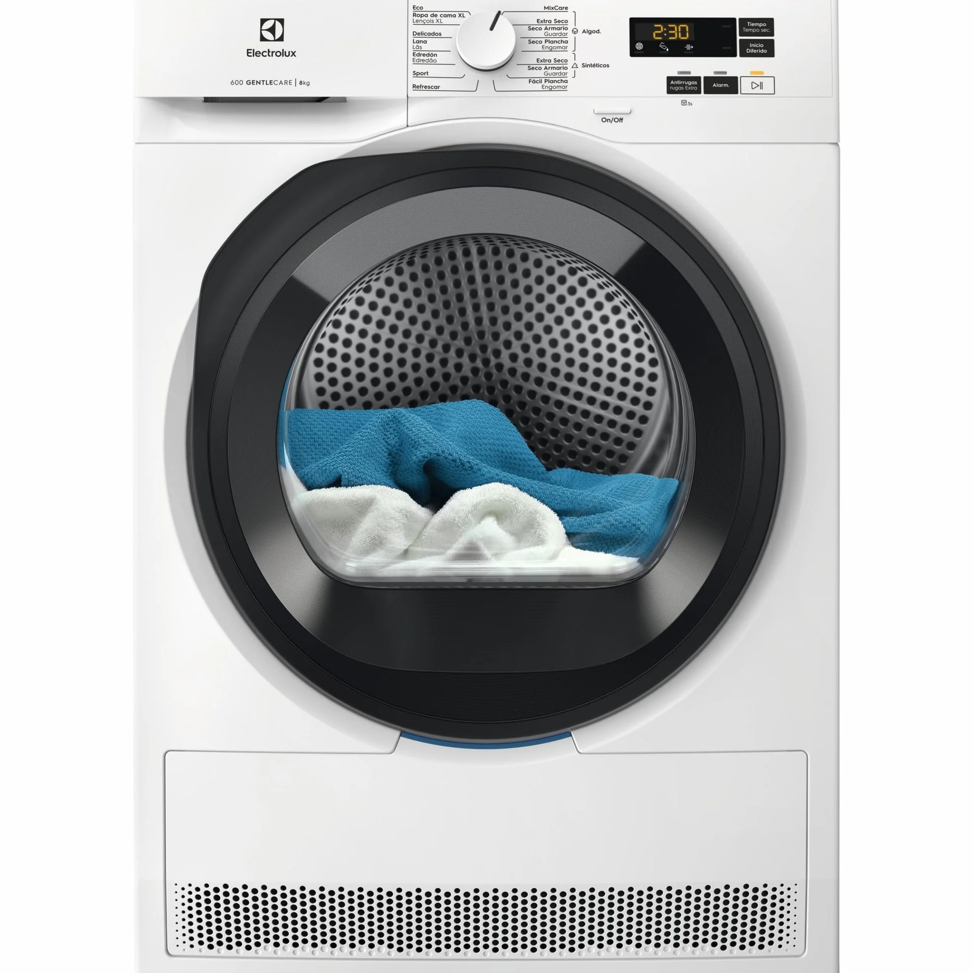 Electrolux Secadora con Bomba de calor EDI618A5BO, Seca 8 Kg, Libre instalación, Sistema EcoFlow, GentleCare, Función MixCare, Tecnología SensiCare, Motor Inverter, Display LCD, Blanco