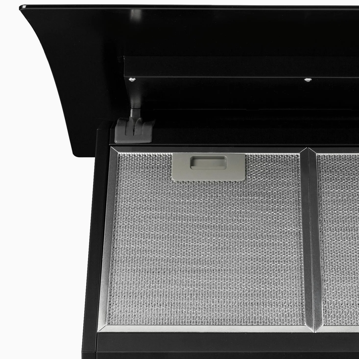 Klarstein Annabelle 60 - Campana extractora de humos, Extractor de pared, Absorción y ventilación, 3 niveles, Absorción de 595 m³/h, Acero inoxidable, Autoapagado, 2 filtros de carbono, Negro