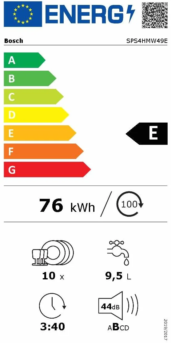 Bosch - Lavavajillas Libre Instalación, 45 cm, Serie 4, Home Connect, Blanco, SPS4HMI49E.
