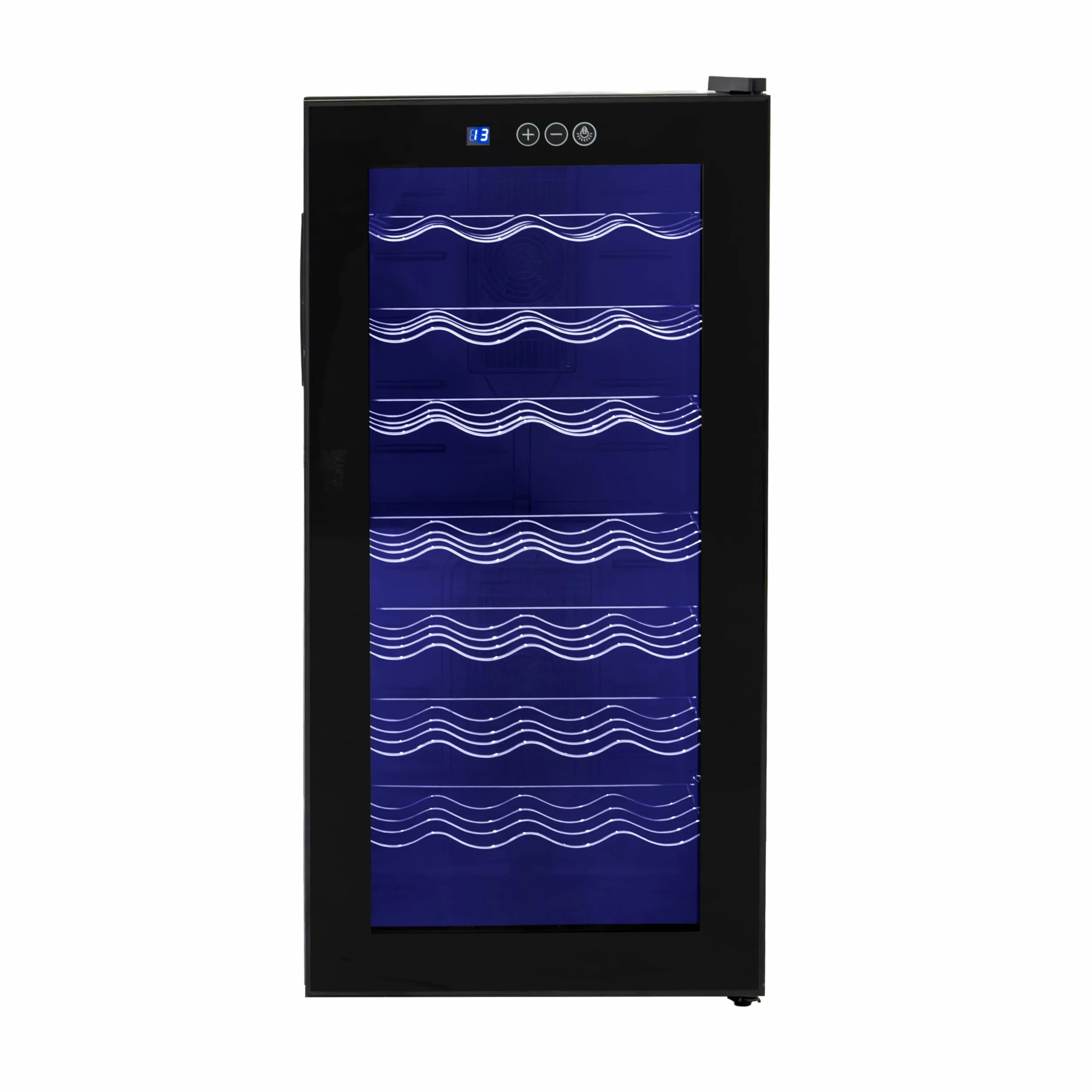 Vinoteca Oriva 78L | Capacidad 28 botellas | LED multicolor sincronizable con música | Control digital |Refrigeración termoeléctrica 8–18 °C | Mando a distancia | Diseño moderno silencioso y compacto