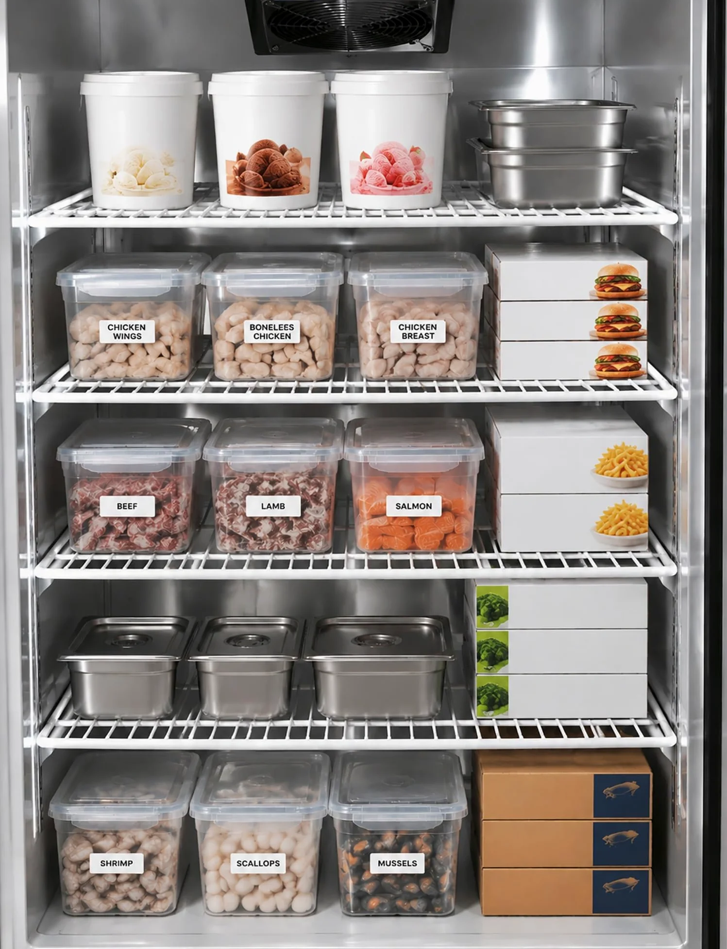 Genérico Estante de Almacenamiento para Congelador de Metal Multiusos | Construcción de metal; diseño que ahorra espacio; for para organizar alimentos(168x52cm/66.1x20.5")