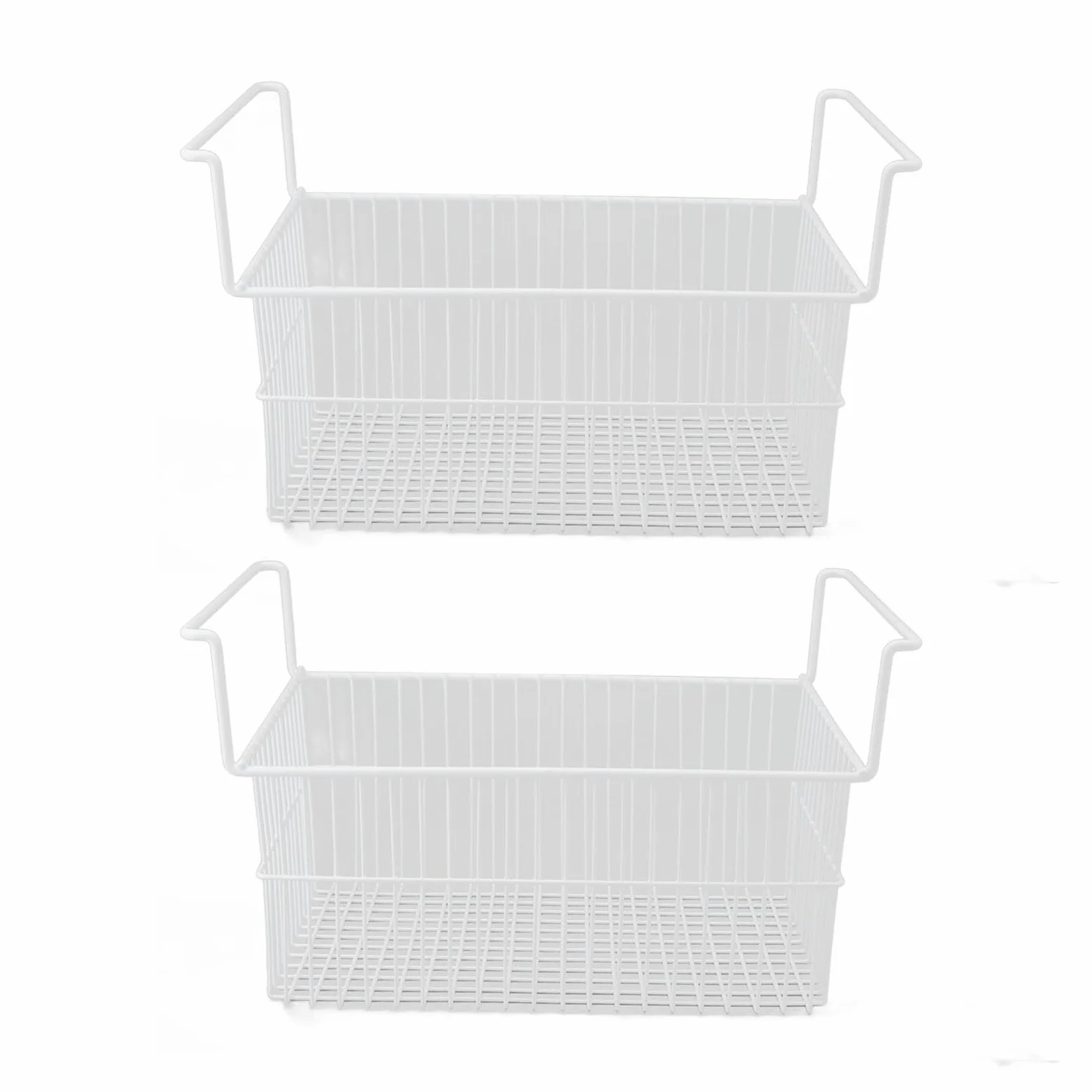 Cestas Organizadoras para Congelador, 2 uds., Cestas para Congelador Horizontal, Cesta de Alambre de Metal de Gran Capacidad para Congelador con (Largo 63 cm x ancho 27 cm x alto