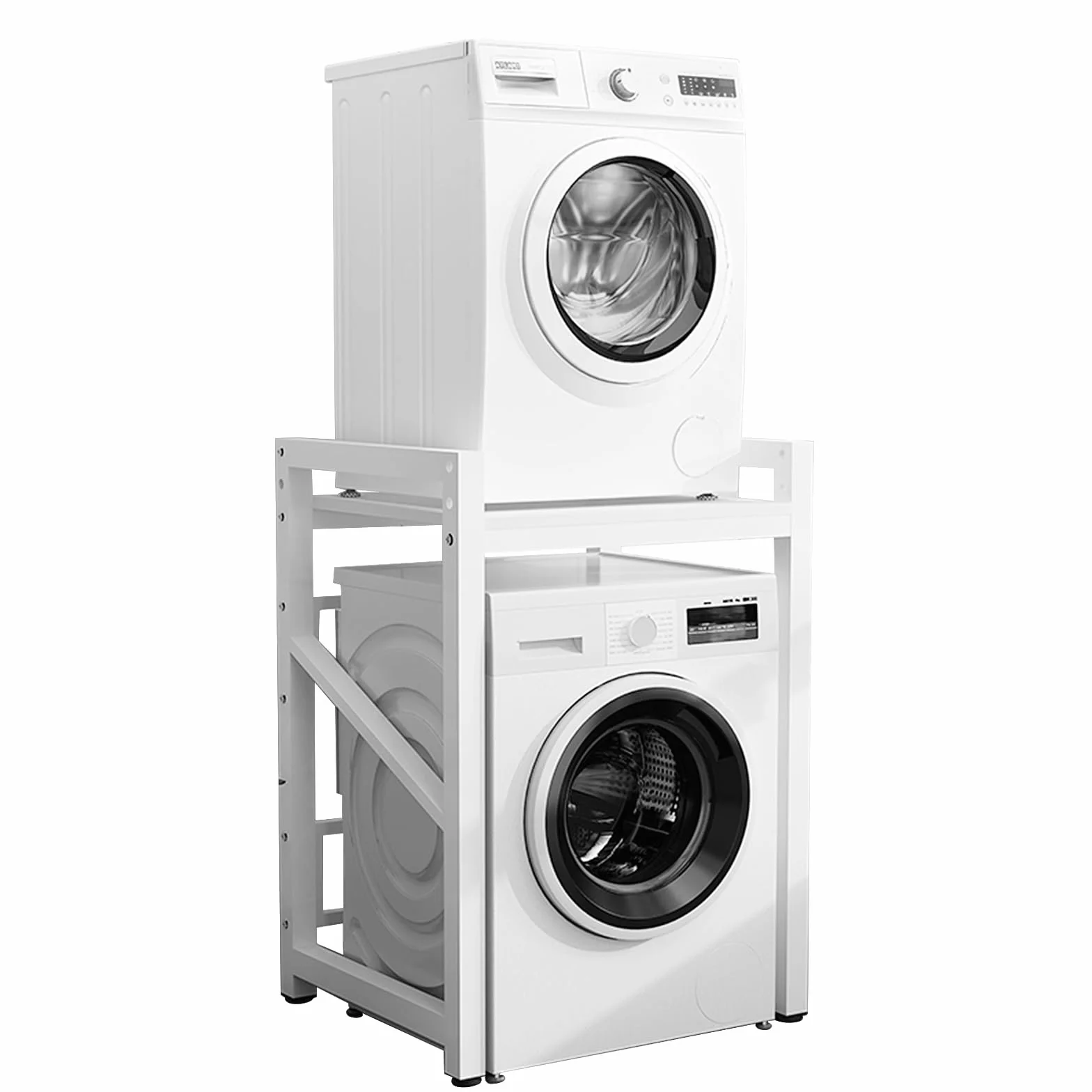 Armario para lavadora con 3 alturas ajustables, para secadora y lavadora, color blanco