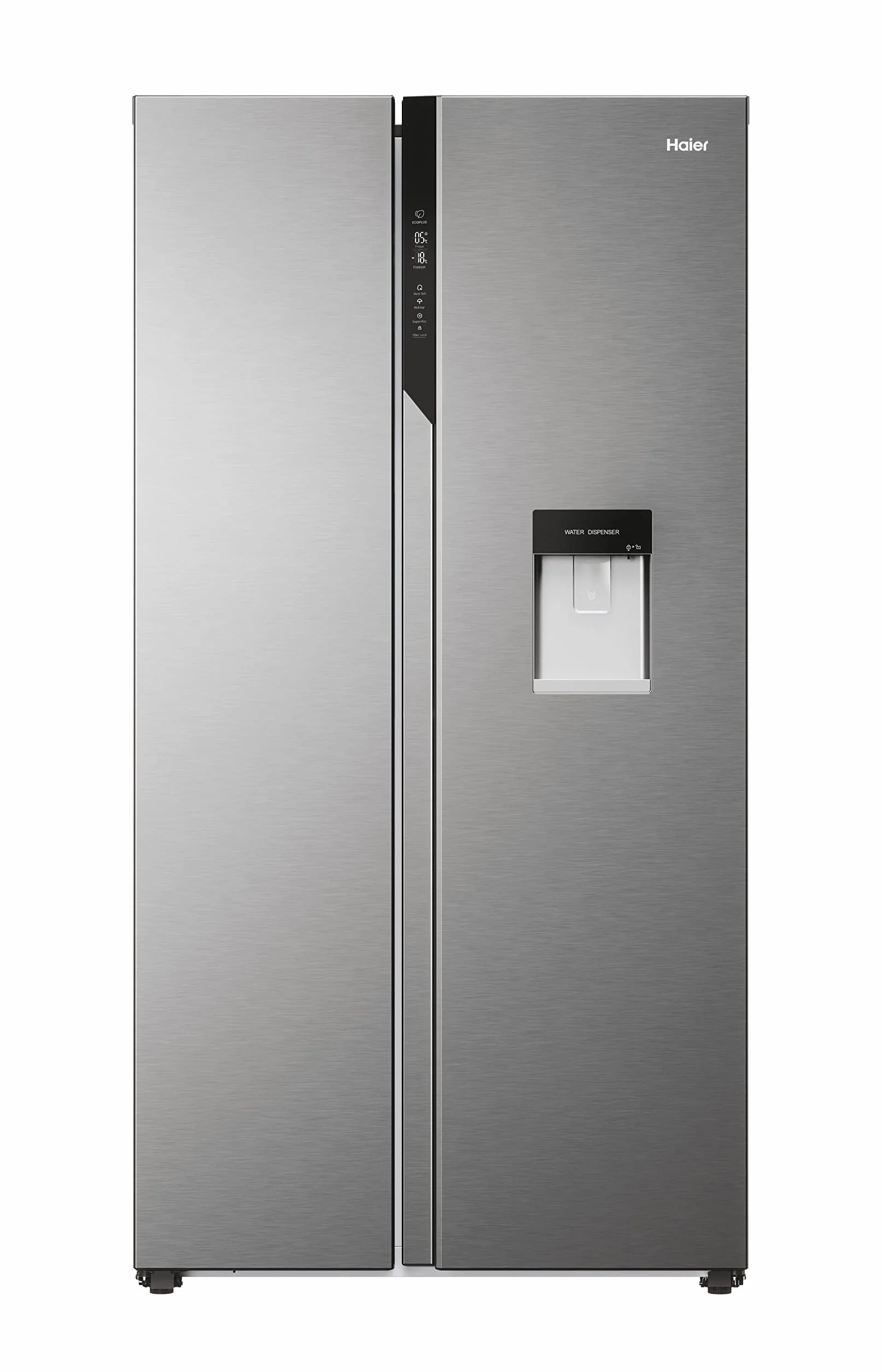 Haier SBS 90 Series 5 HSR5918DWMP - Frigorífico Side by Side, con Dispensador de Agua, Apertura puertas 90 grados, Motor Inverter, Total No Frost, Ancho 90cm, Capacidad XXL 521L, Iluminación LED, Inox