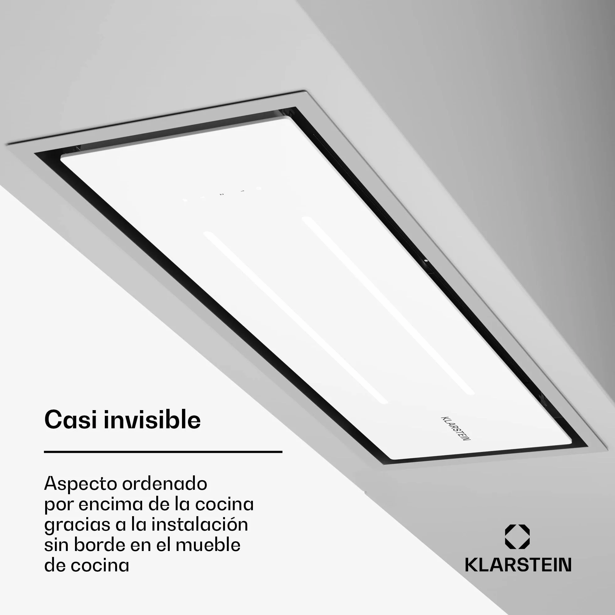 Klarstein Campana Extractora Isla, 410 m³/h, Filtro Aluminio Anti Grasa, Apto Lavavajillas