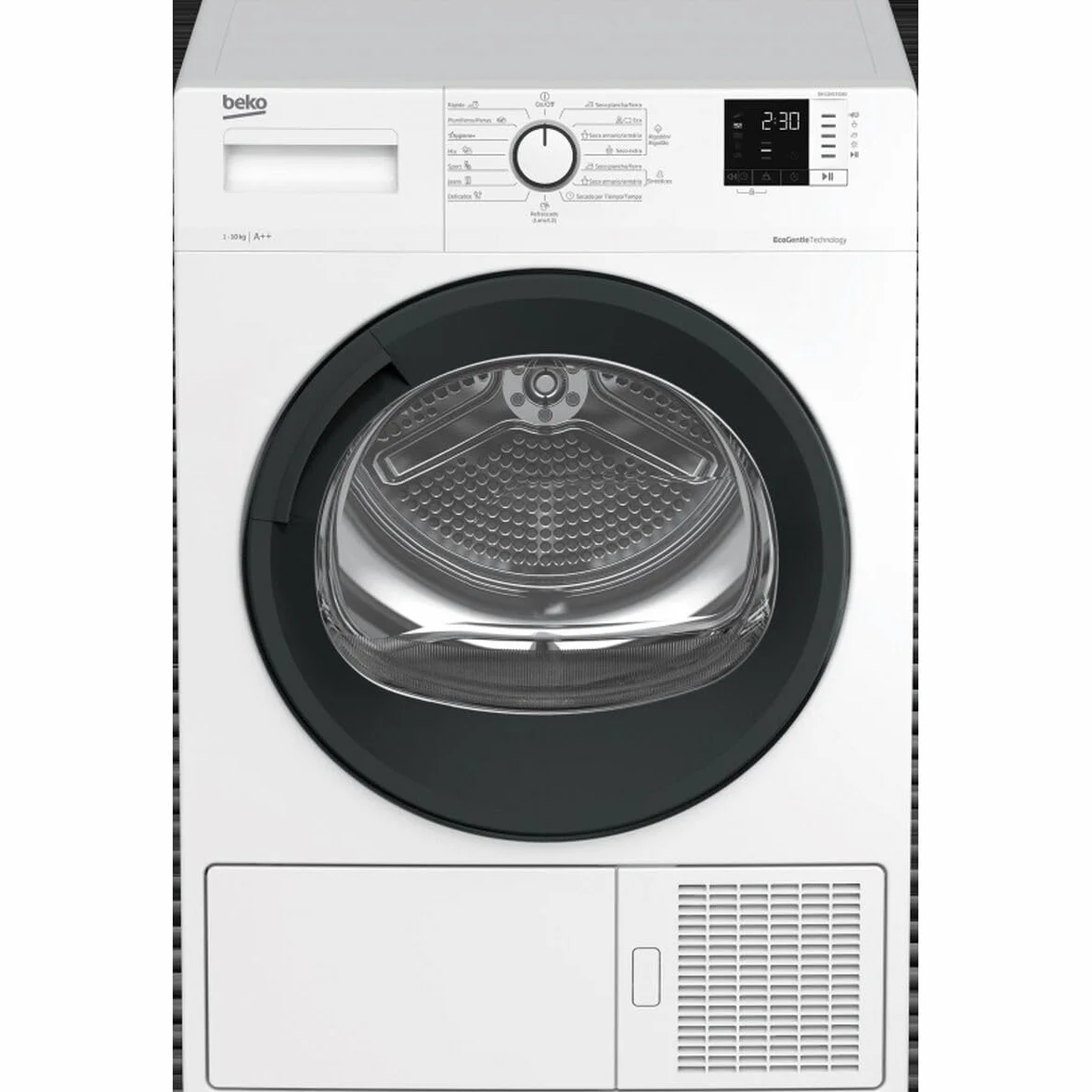 Beko DH 10413 GAOV2 - Secadora Heat Pump PROSMART Sensores, Clase Energética A++, Carga 10Kg, Display digital, Inicio diferido 0-24h, Antiarrugas, Desagüe directo opcional