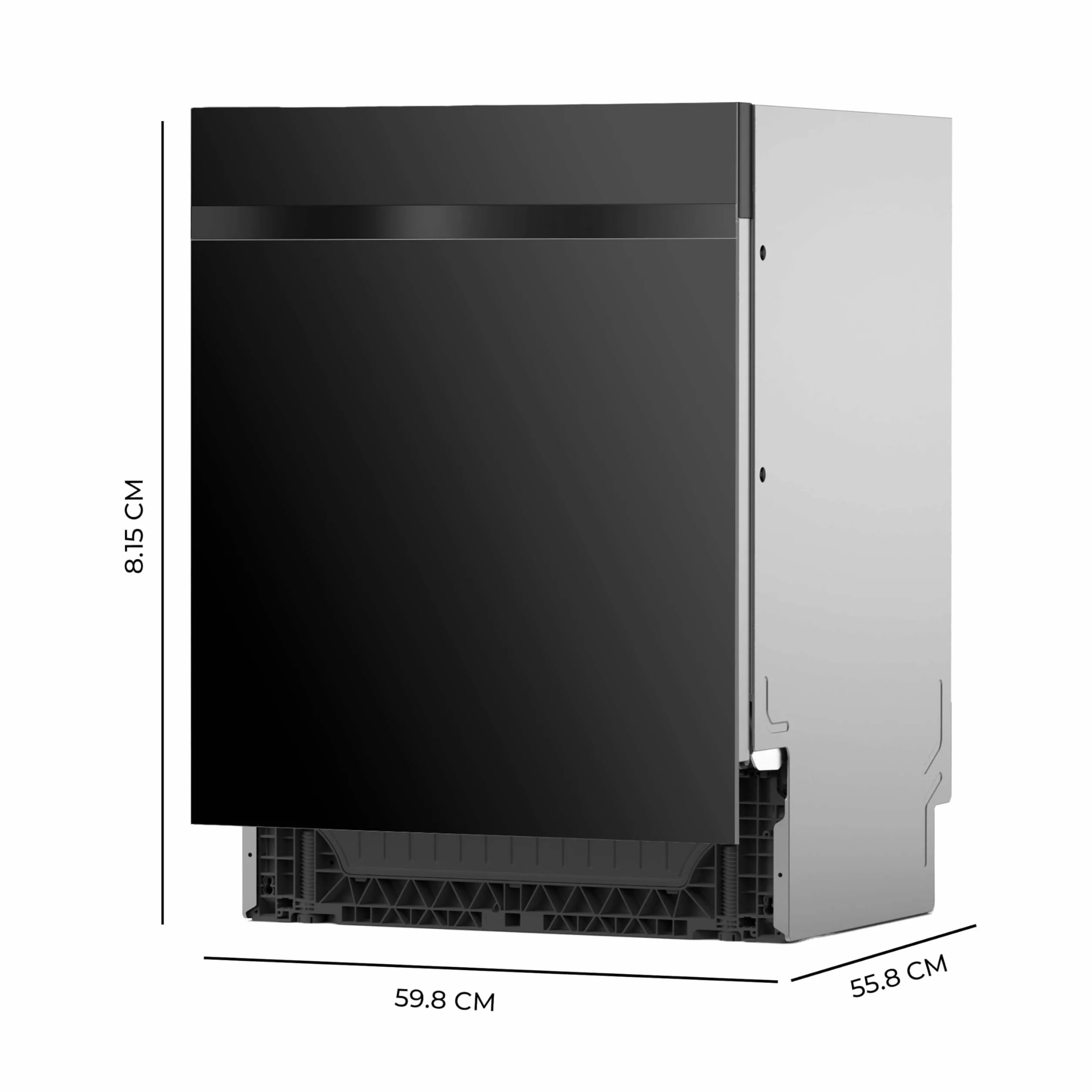 Cecotec Lavavajillas Integrable 60cm Bolero Aguazero 6320 Full-BI Black Glass D. 1900W, 15 Cubiertos, 8 Programas, Pantalla FullColor, Smart Wash, Turbo Dry+, AutoClean, Dual Zone Wash