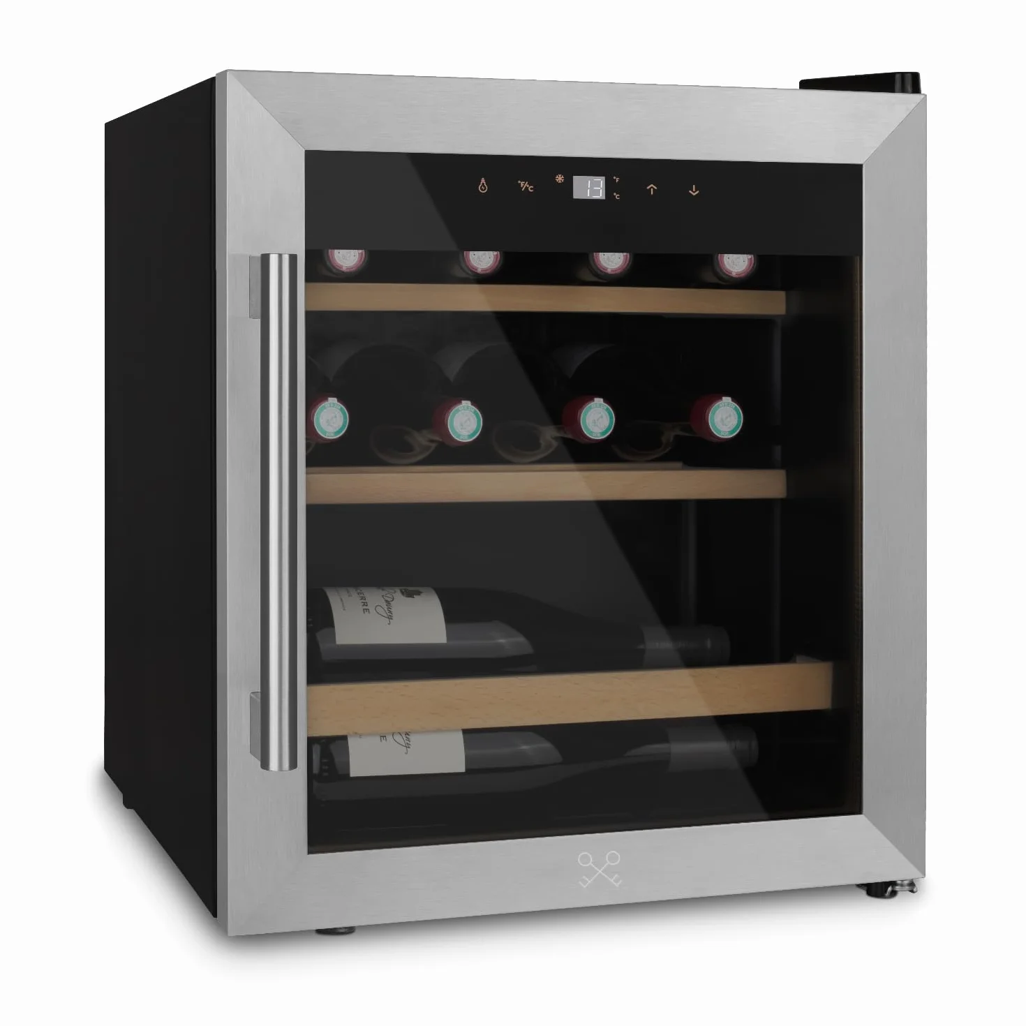 Les Petits Champs Vinoteca 15 botellas CAVC15 46L, Puerta acero inoxidable, Anti-UV, Sistema termodinámico, Regulable de 4°C a 18°C, Silenciosa, Iluminación LED, 2 estantes