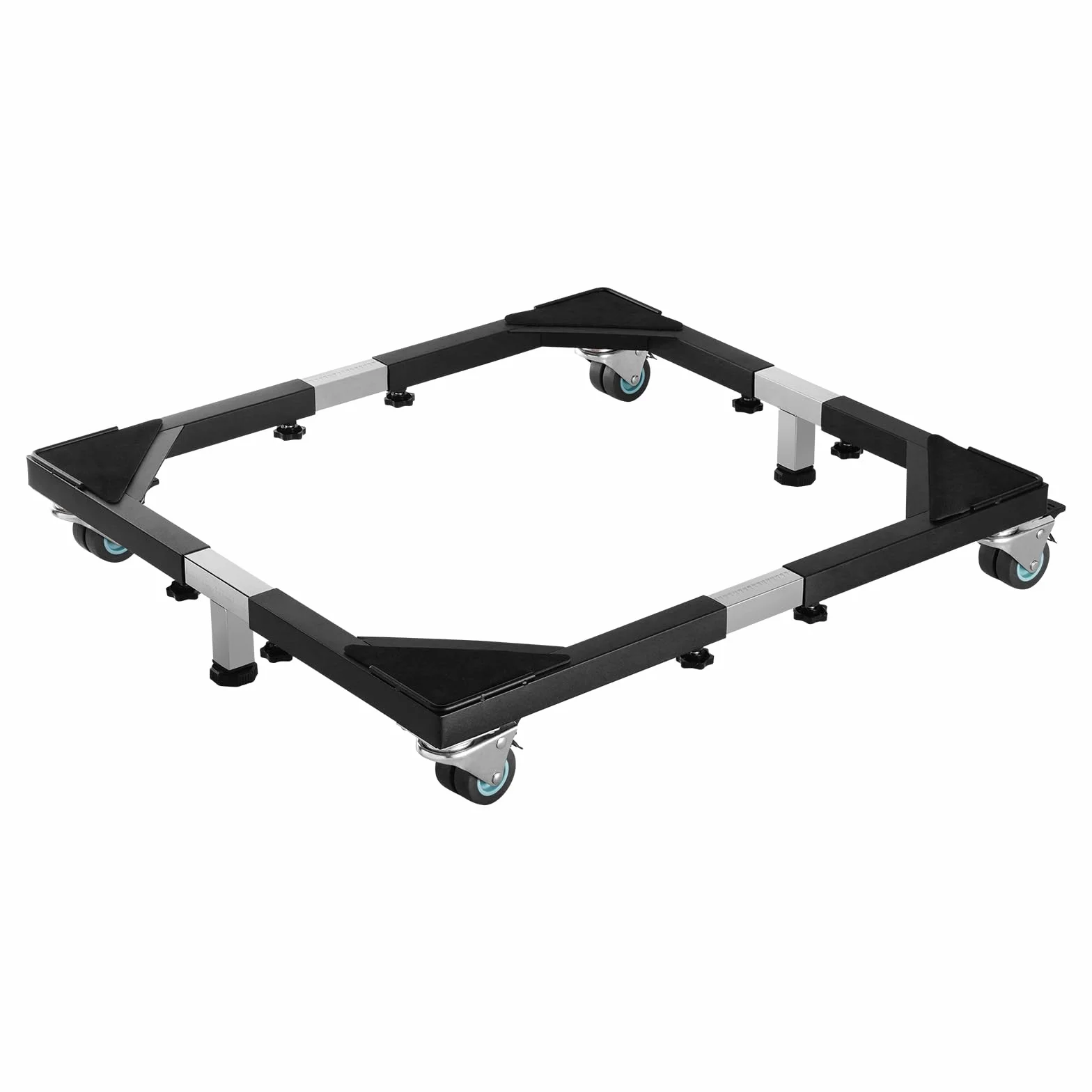 VEVOR Base Móvil para Muebles 930 x 810 x 100 mm con 8 Ruedas Gemelas con Bloqueo y 4 Frenos, Capacidad de Carga de 544 kg, Plataforma Rodante Ajustable de 584,2-929,64 mm para Lavadora, Frigorífico