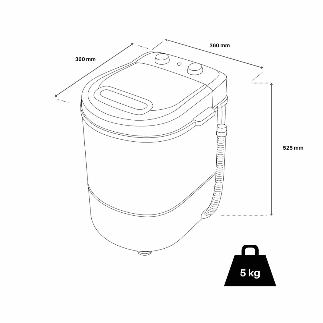 Lavadora Mini Centrifugadora portátil Caravan 3kg - Tangarus | Ideal para Camping y Caravanas | Clase A