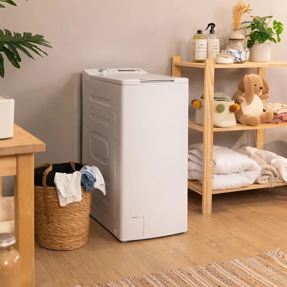 Cecotec Lavadora de Carga Superior de 8Kg Bolero DressCode Top Max 80 Inverter A. 1900W, 1300 rpm Programables, 16 Programas, Bajo Consumo, Motor Inverter Plus, Limpieza a Vapor, DelayStart