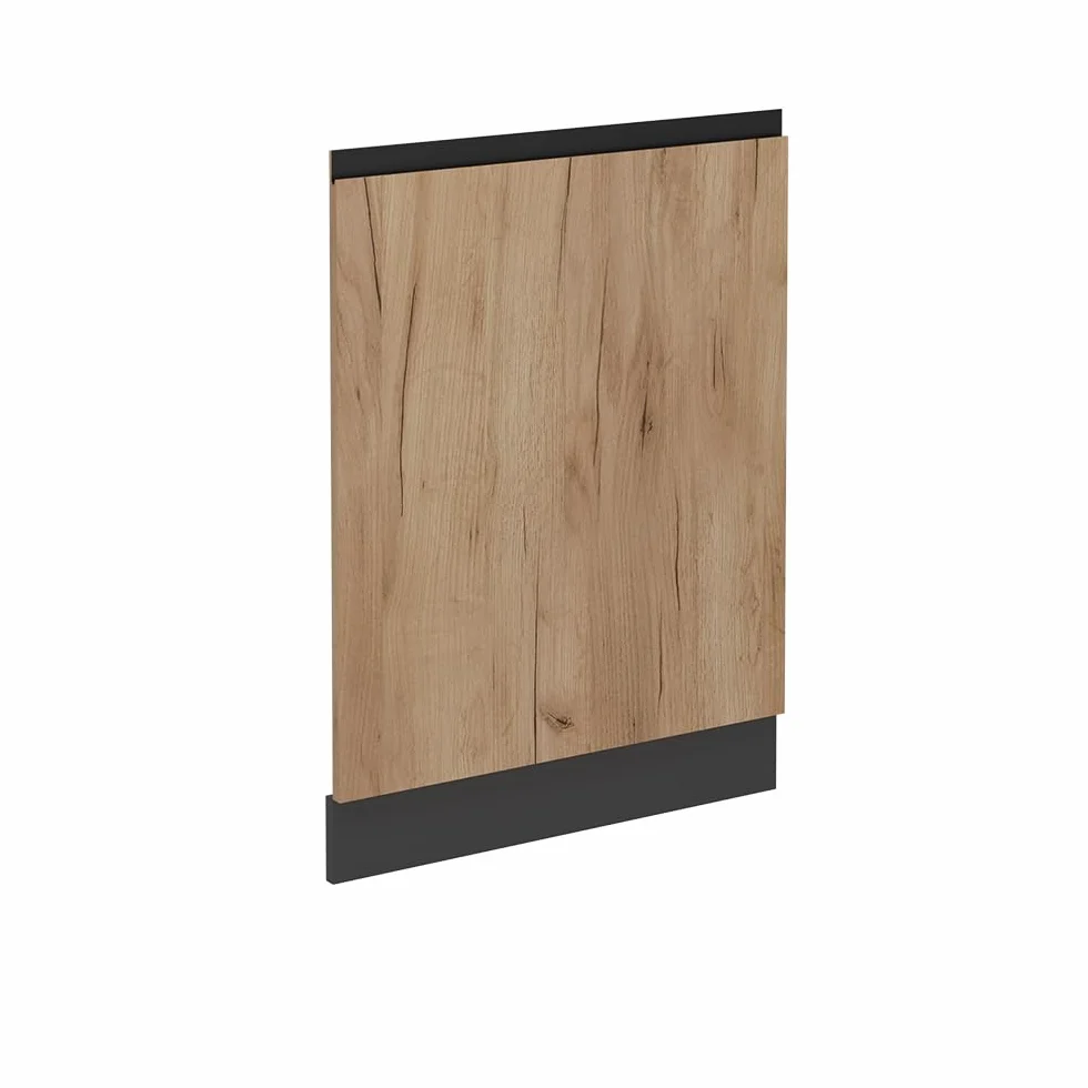 Vicco Panel Frontal del lavavajillas R-Line, Roble Dorado, 60 cm J-Shape sin encimera, para combinación Libre Dentro de Sistemas de Cocina modulares