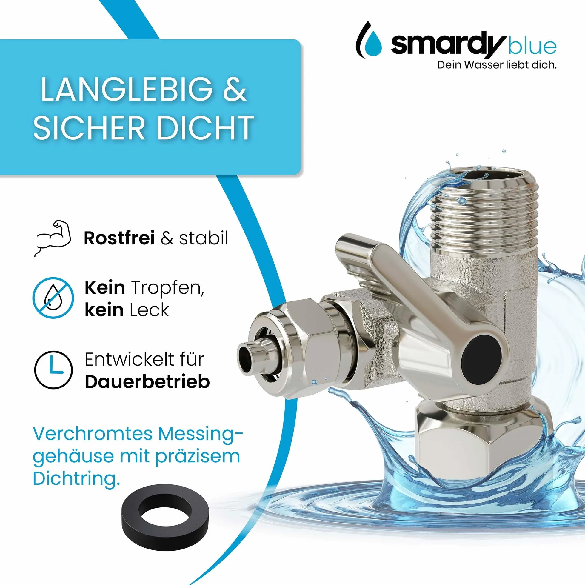 smardy ZO006 Kit de Conector Universal 15m Manguera de Suministro de Agua 1/4" para Refrigerador Americano
