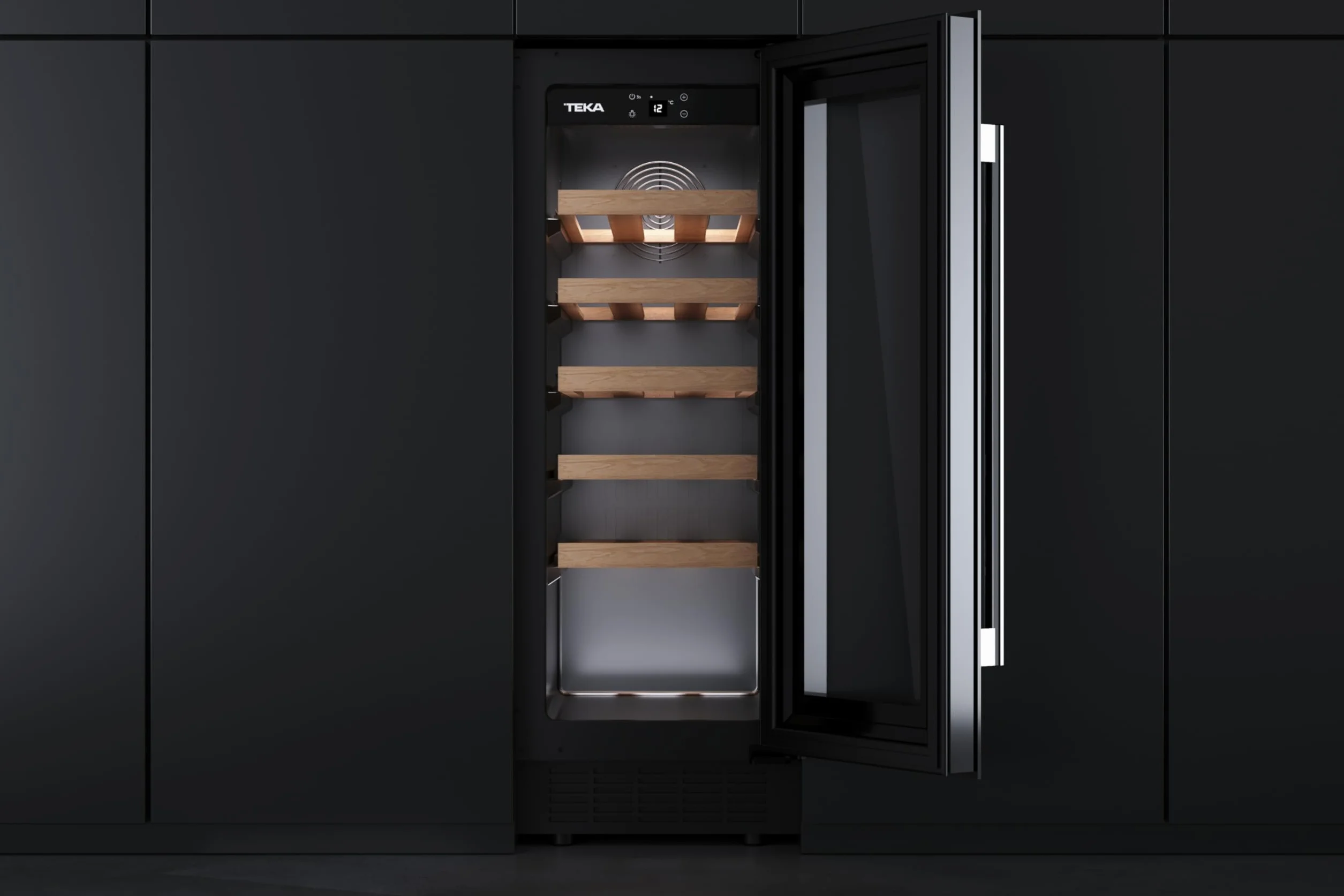 Teka - Vinoteca - Enfriador de vinos independiente con capacidad para 20 botellas y control de temperatura ajustable - Modelo Sommelier RVU 10020 GBK