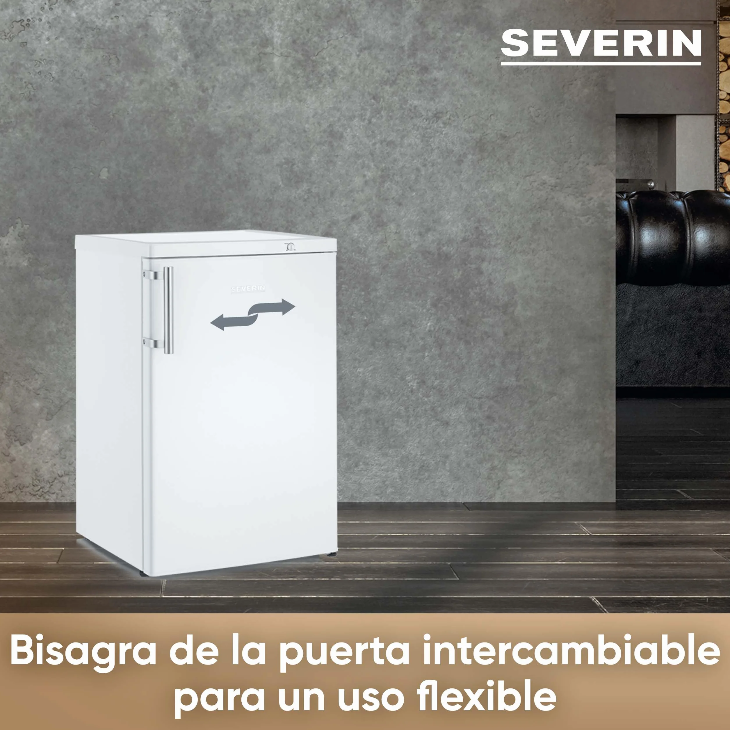 SEVERIN Congelador pequeño vertical, 85 l, mini congelador de 4*, 3 cajones, bisagra de puerta reversible, enfría de -14 a -30°C, silencioso, 38 dB, blanco, GS 8865 [CEE C]