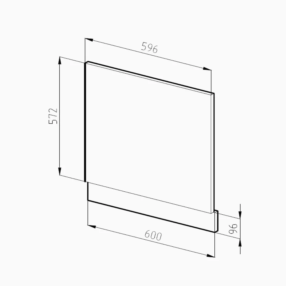 Vicco Panel Frontal R-Line, Hormigón, 60 cm | ET Antracita, para combinación libre dentro de sistemas de cocina modulares