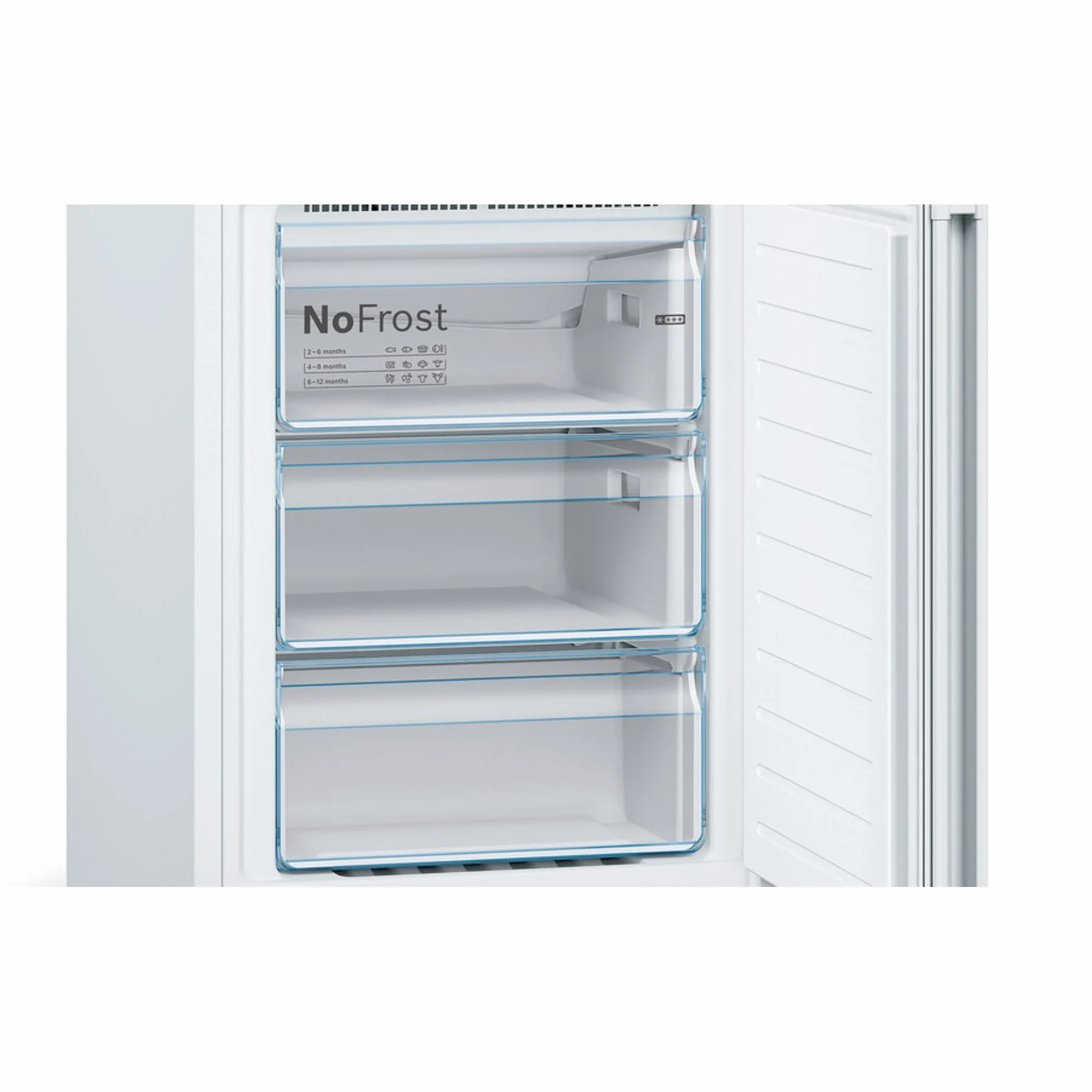 Bosch - Frigorífico Combinado, Libre Instalación, Serie 4, 60 cm de ancho, Total NoFrost, Blanco, KGN362WED