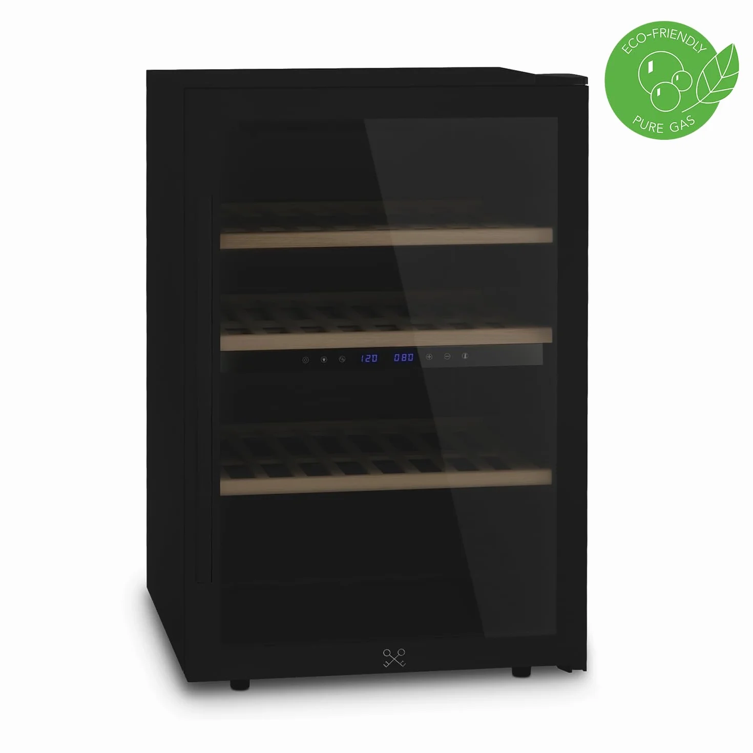 LES PETITS CHAMPS CAVCDB62 vinoteca dual zone Black Edition, Capacidad 138L, 2 Zonas de Temperatura de 5°C a 18°C, Anti-UV, LED