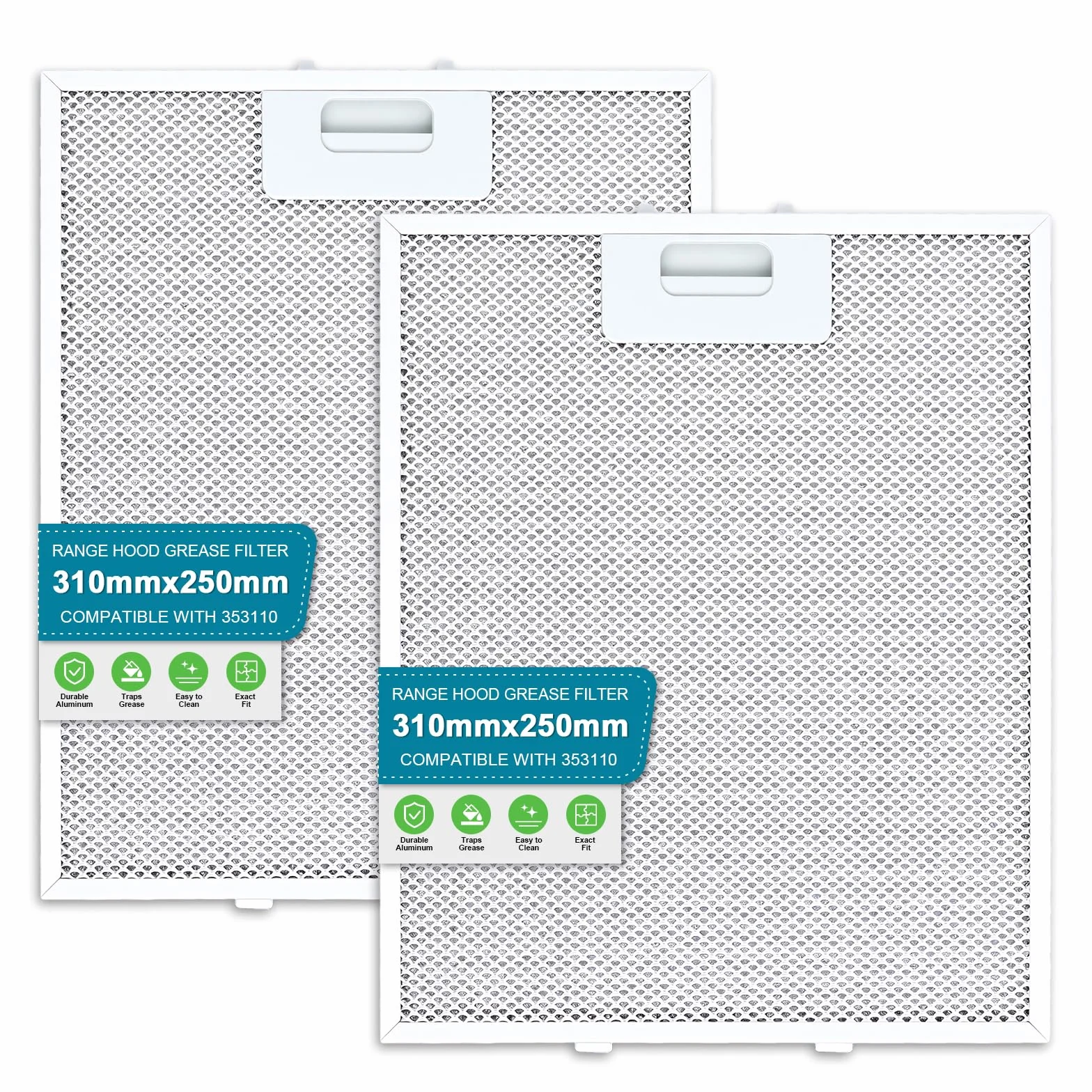 Filtro para campana extractora Bosch Poweka 310 x 250 (2 unidades)