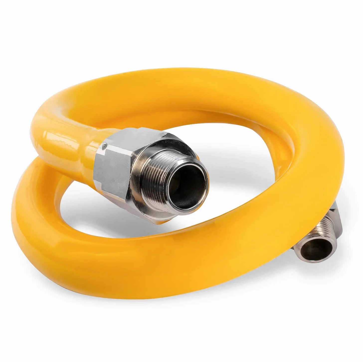 ftgc-bl34 – 36 N 36 Inch Flexible de largo servicio de alimentos con revestimiento de PVC Conector de Gas con interior de 3/4 pulgadas de diámetro y 3/4 pulgadas x 3/4 pulgadas MIP conecta, tubo de acero inoxidable trenzado, resistencia a la corrosión
