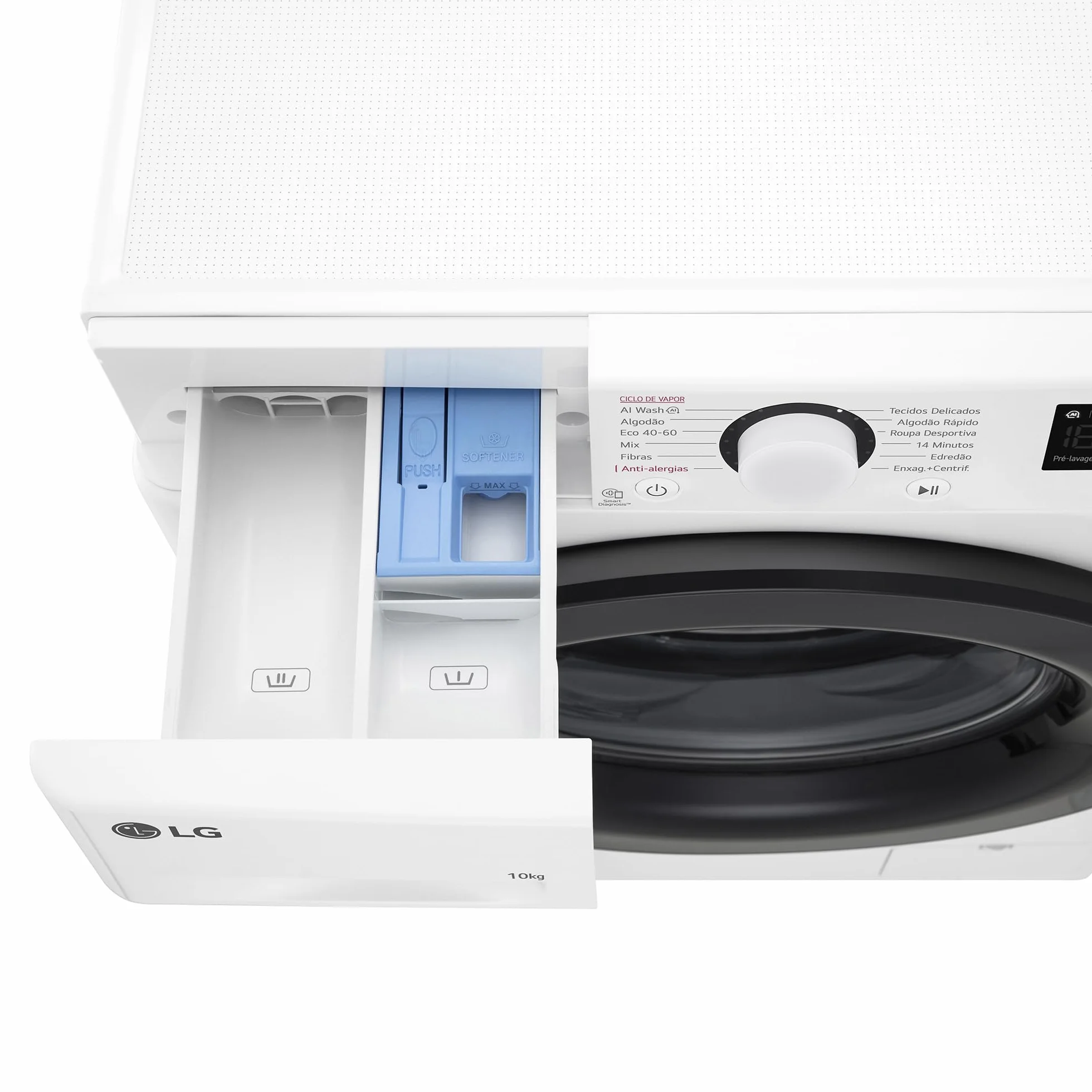LG F4WR5010A6W - Lavadora Inteligente, 10kg, AI Direct Drive, 1400rpm, Vapor Steam, Clasificación A, Serie 500, Color Blanco