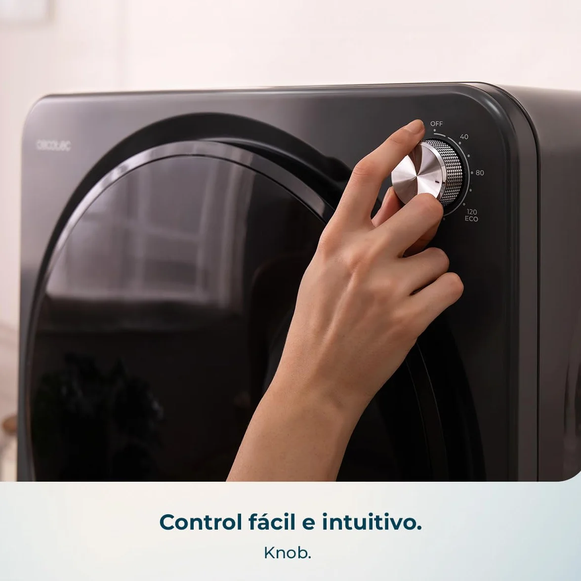 Cecotec Mini Secadora de Evacuación 2,5Kg Bolero DressCode Dry 3150V Dark. 950W, 6 Programas, Programa ECO, Control Knob Intuitivo, Secado Rápido y Eficiente, Ideal Espacios Pequeños, Acero