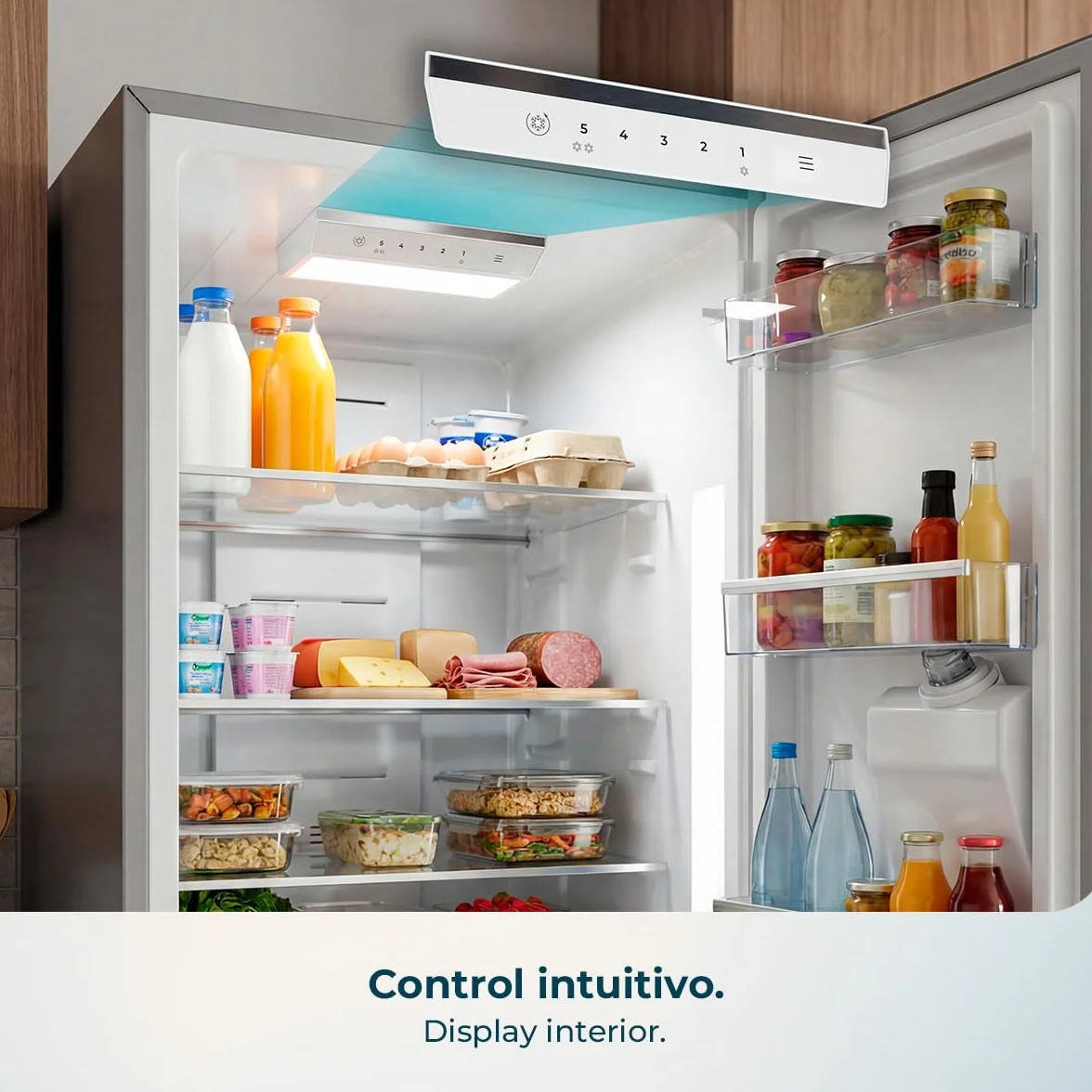 Cecotec Frigorífico Combi 322L Bolero CoolMarket Combi 322i Inox D. 185,5cm de Alto, 59,5cm de Ancho, Tecnología Multi Airflow, HumidityFlex HUB, LED Interior
