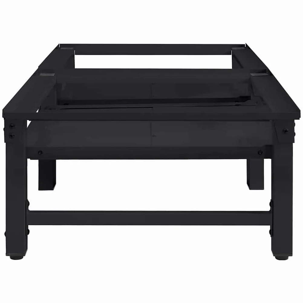 Pedestal de acero negro para lavadora, 124,5 x 61,5 x 32,5 cm, 2 piezas para lavandería con patas ajustables, antivibración y ergonomía mejorada