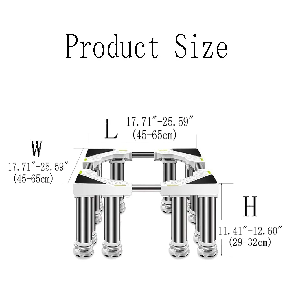 Lavadora Secadora Soporte básico Base antivibración Base de amortiguación Cuencas para refrigerador aumentan 29-32 cm Planchas de suelo de pedestal Marco base para congelador, contenedor para plantas