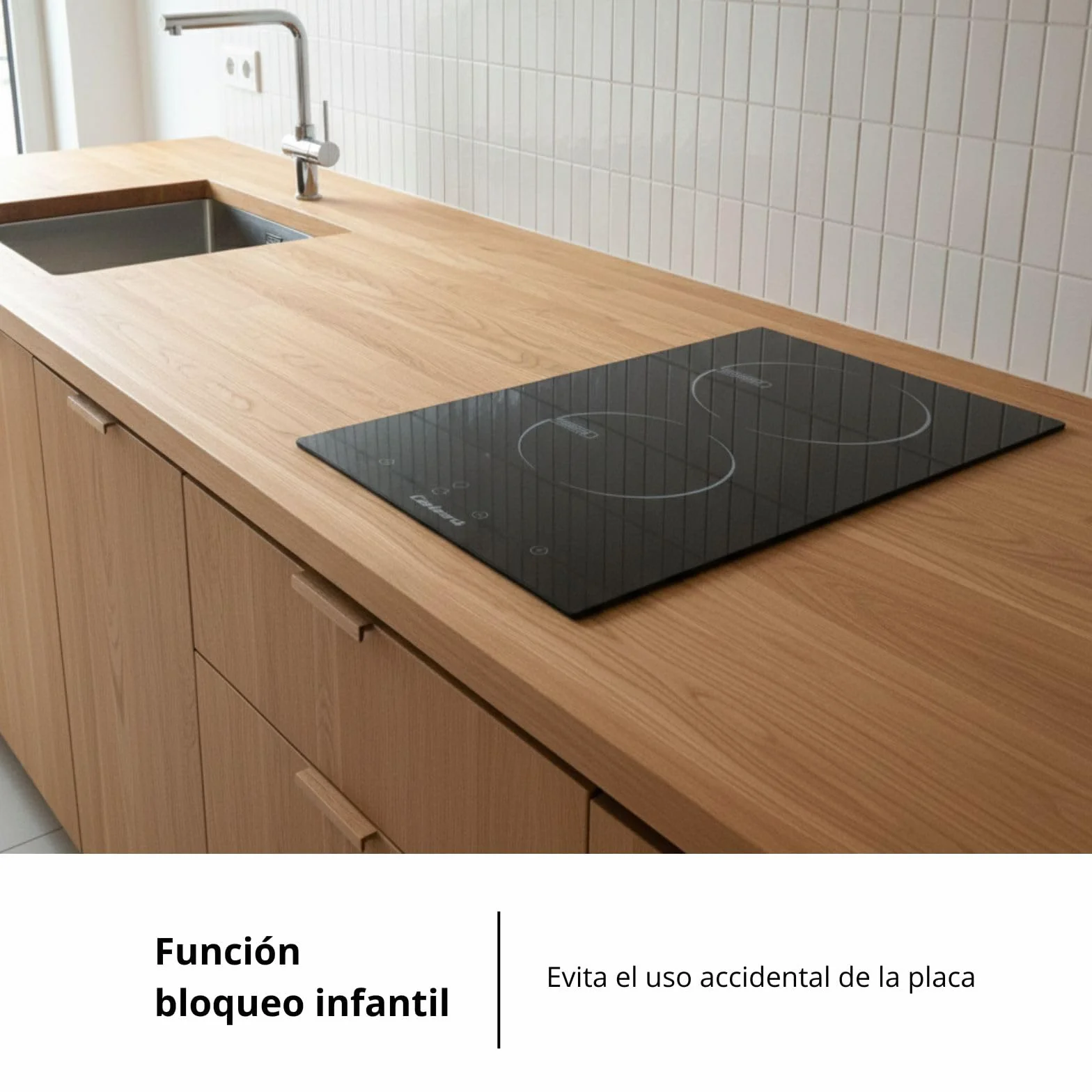 Corberó Placa Vitrocerámica 2 Zonas CCVGD25BF 2900W Control Táctil Negro