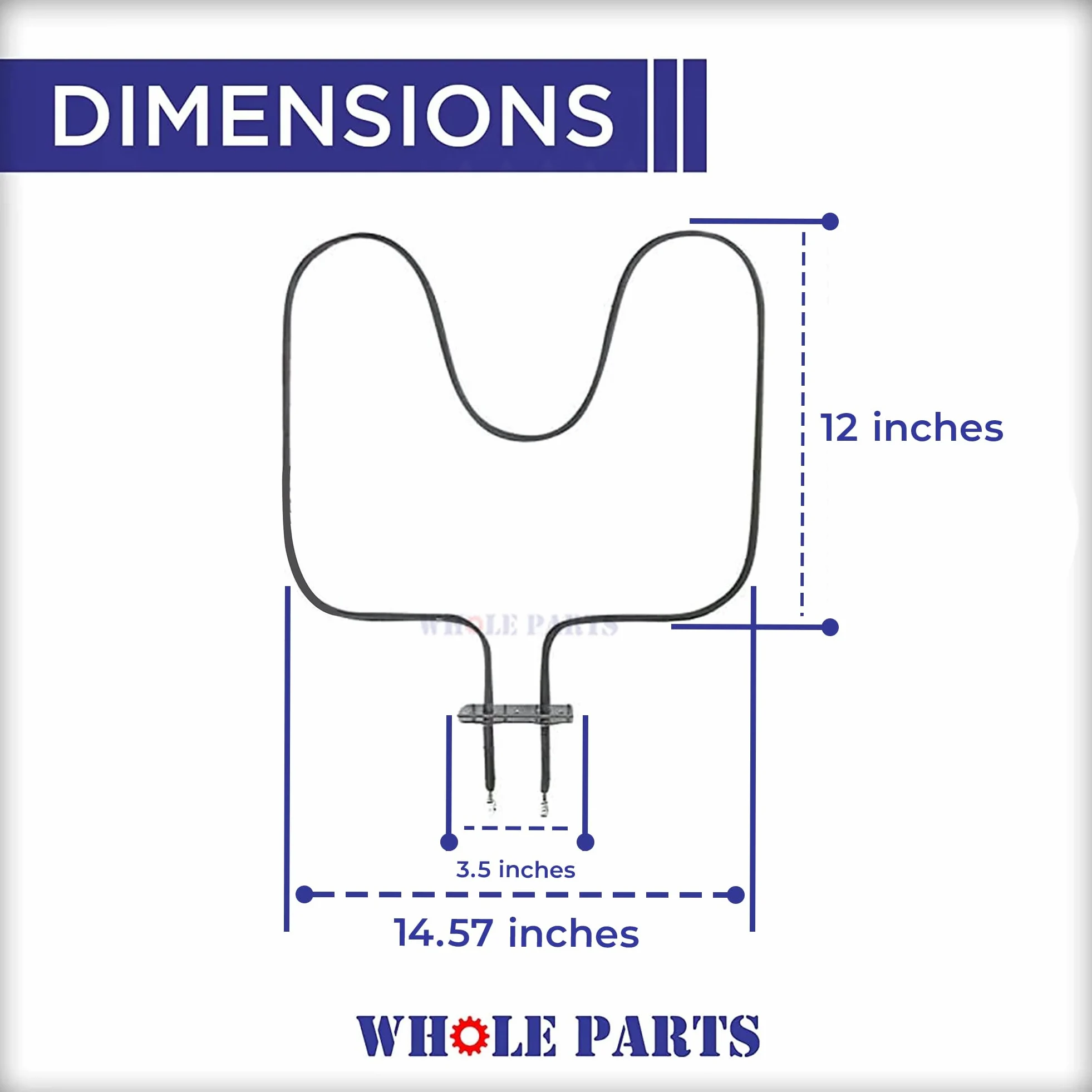 Whole Parts Elemento calefactor para horno de cocina, pieza # WP661416 – Repuesto y compatible con algunos hornos u hornos de ayuda de cocina, Roper y Whirlpool
