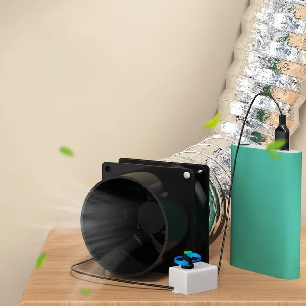 Ventilador de escape de conducto, ventilador de ventilación de aire de regulación de velocidad de cocina para el hogar, sin ruido, para ventilar y expulsar el humo (solo el ventilador)