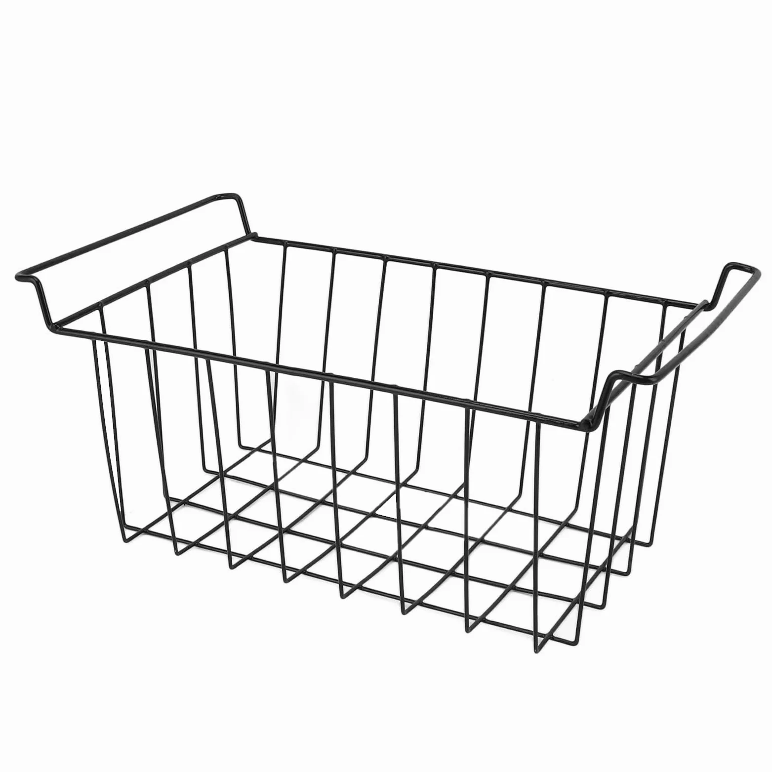 TOPINCN 2 Uds Cesta de Almacenamiento de Alambre para Congelador, Caja Organizadora, Estante, Soporte para Cesta de Congelador para Nevera, Cesta de Comestibles, (Largo 48,5 cm x Ancho